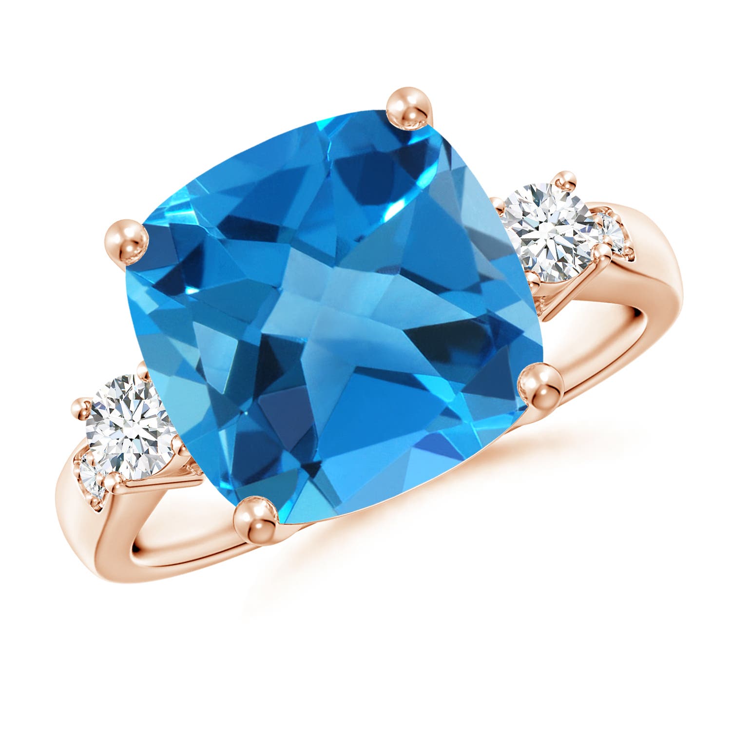 AAAA - Swiss Blue Topaz / 6.25 CT / 14 KT Rose Gold