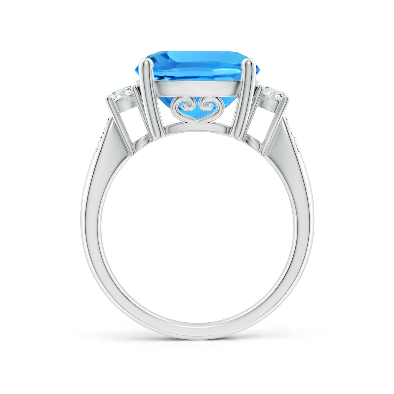 AAAA - Swiss Blue Topaz / 6.25 CT / 14 KT White Gold