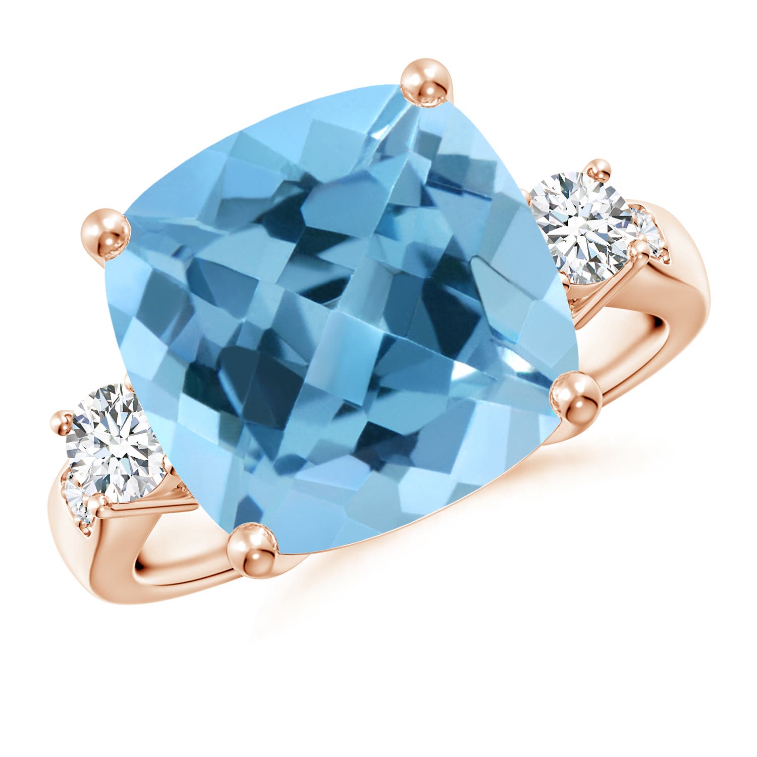 A - Swiss Blue Topaz / 8.3 CT / 14 KT Rose Gold