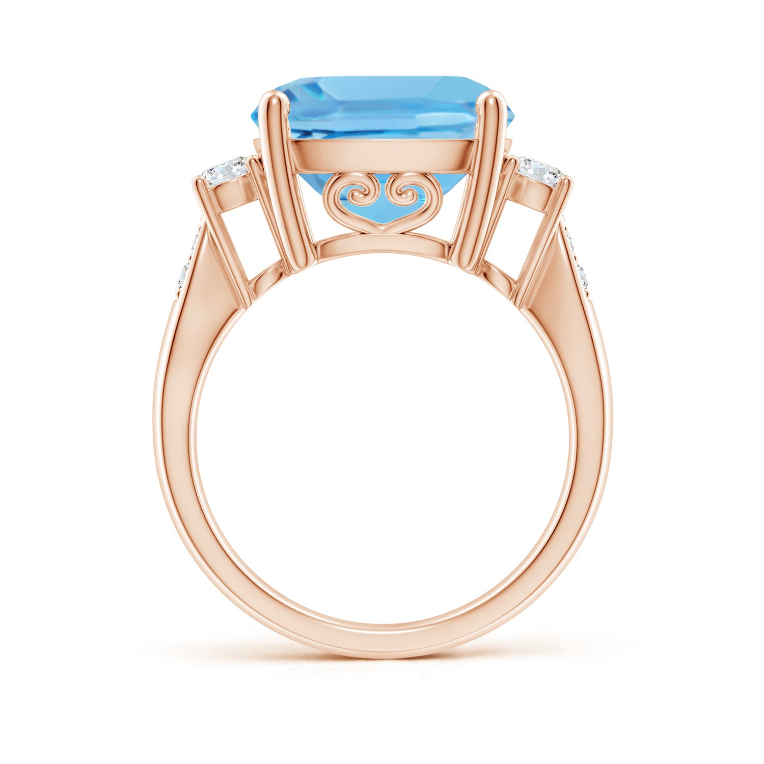 A - Swiss Blue Topaz / 8.3 CT / 14 KT Rose Gold