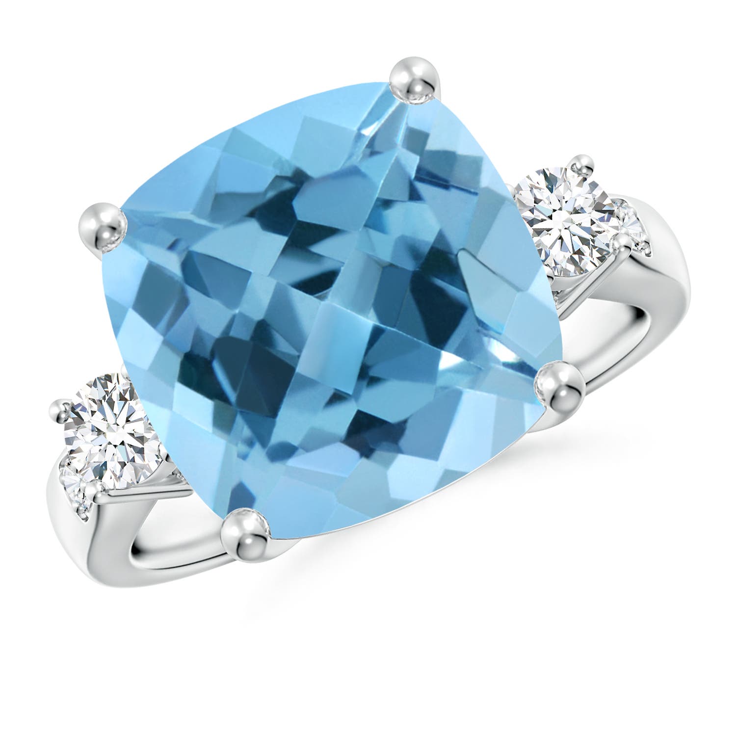 A - Swiss Blue Topaz / 8.3 CT / 14 KT White Gold