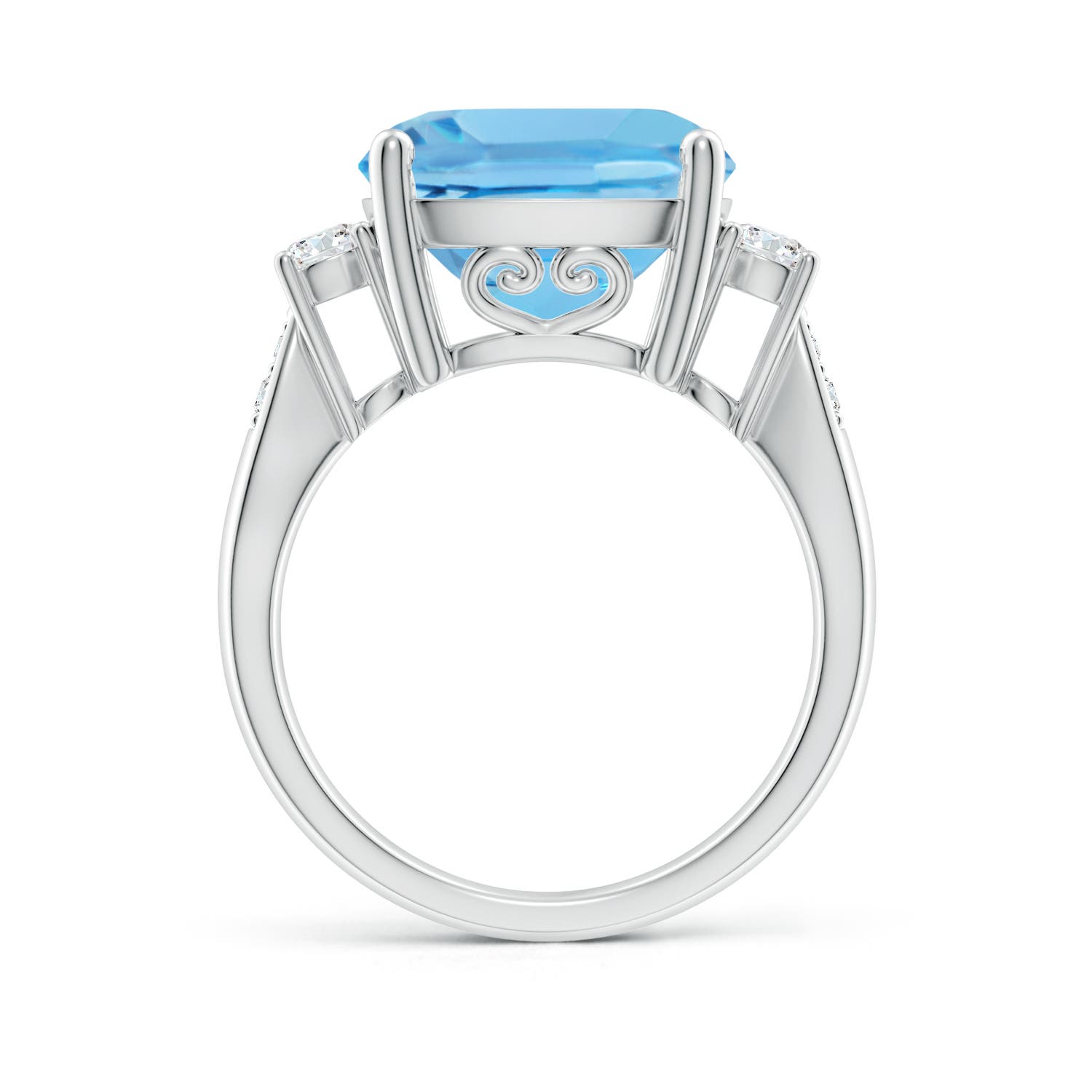 A - Swiss Blue Topaz / 8.3 CT / 14 KT White Gold