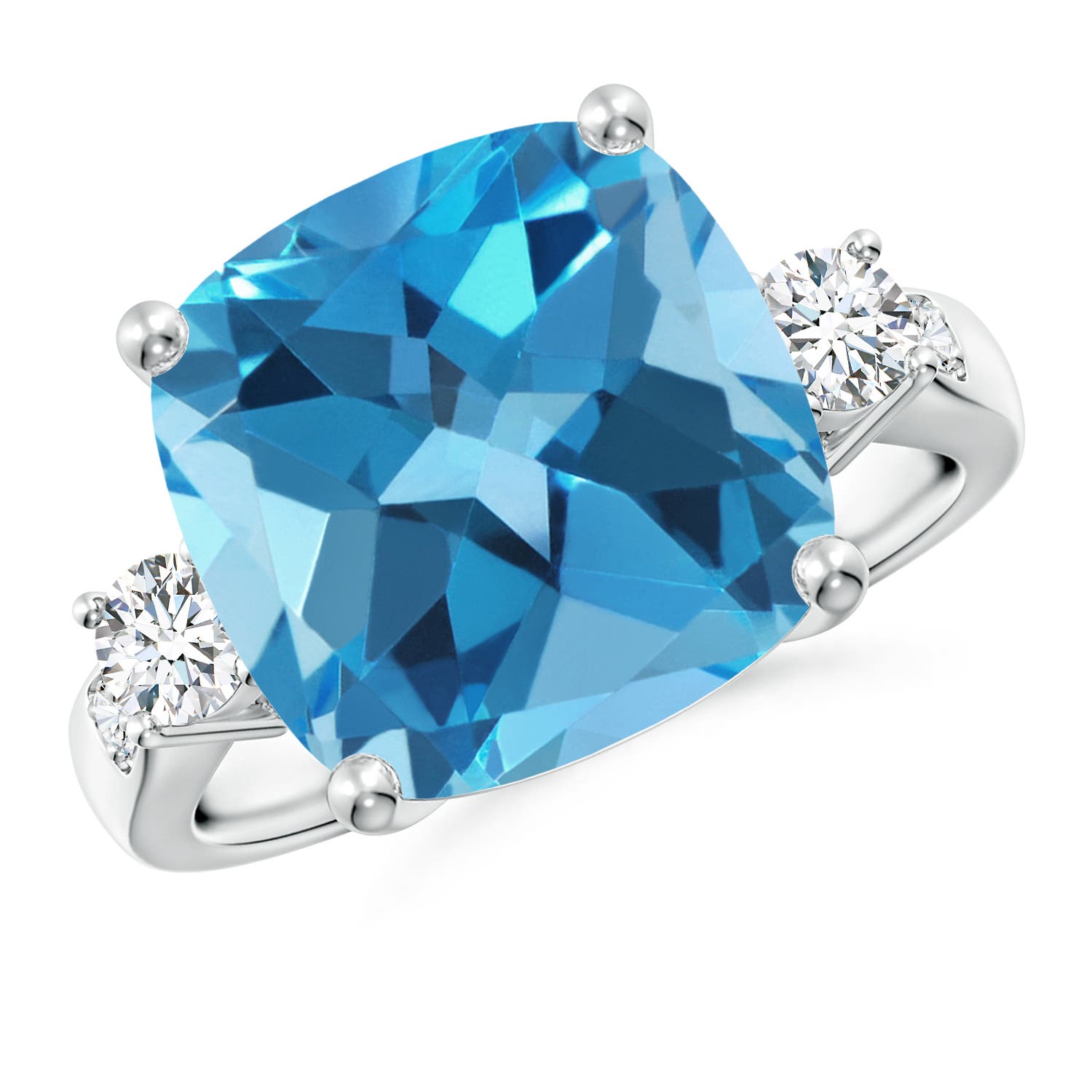 AA - Swiss Blue Topaz / 8.3 CT / 14 KT White Gold