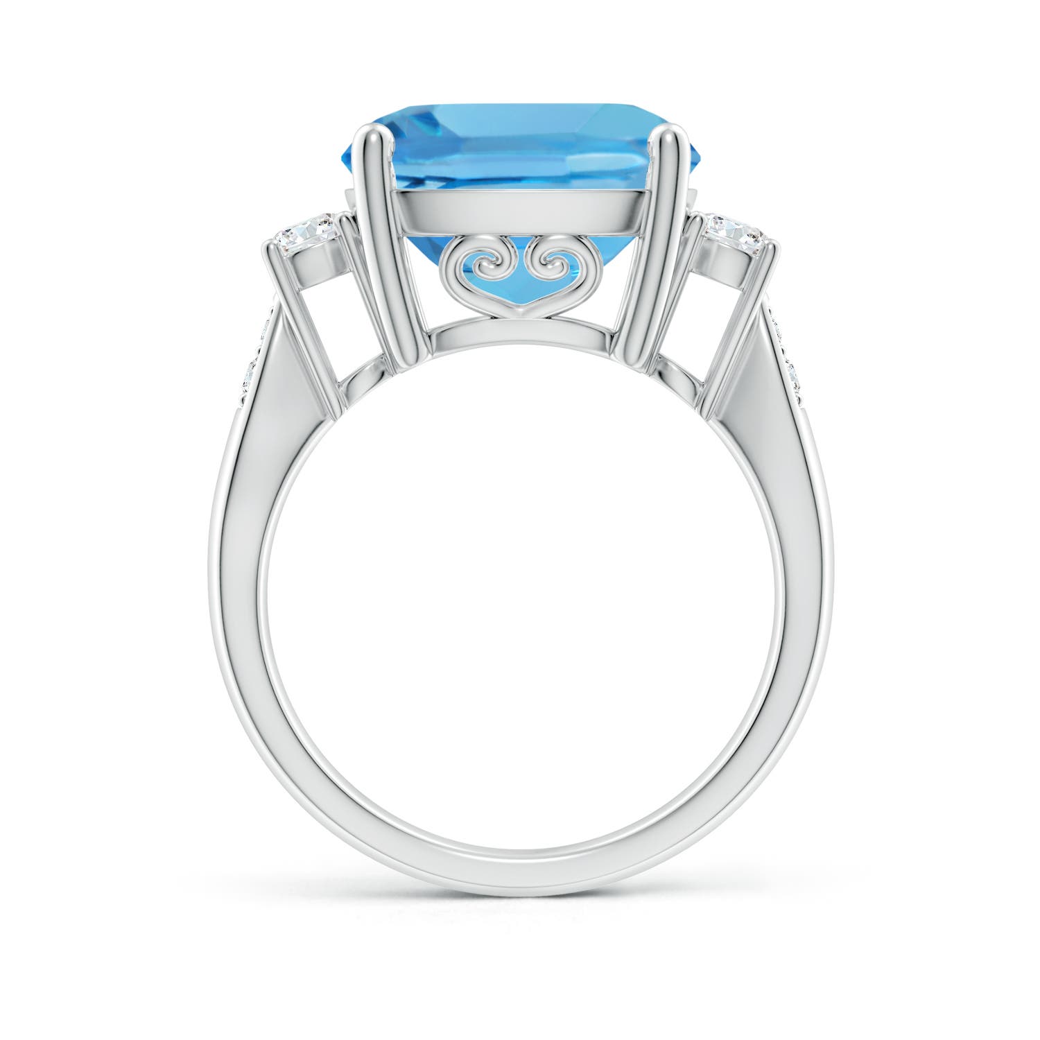 AA - Swiss Blue Topaz / 8.3 CT / 14 KT White Gold