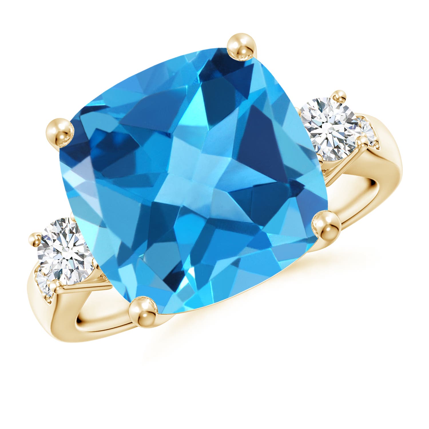 AAA - Swiss Blue Topaz / 8.3 CT / 14 KT Yellow Gold