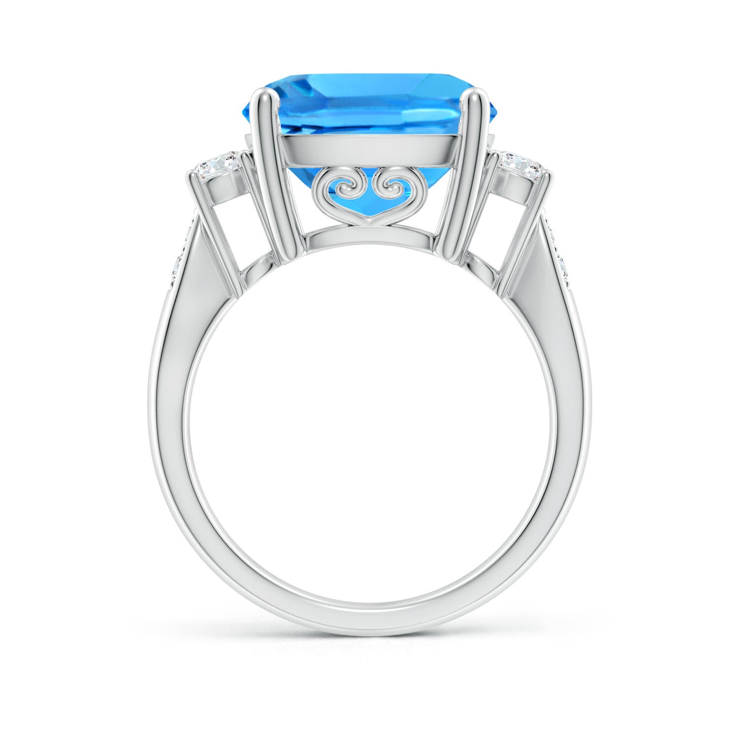 AAAA - Swiss Blue Topaz / 8.3 CT / 14 KT White Gold