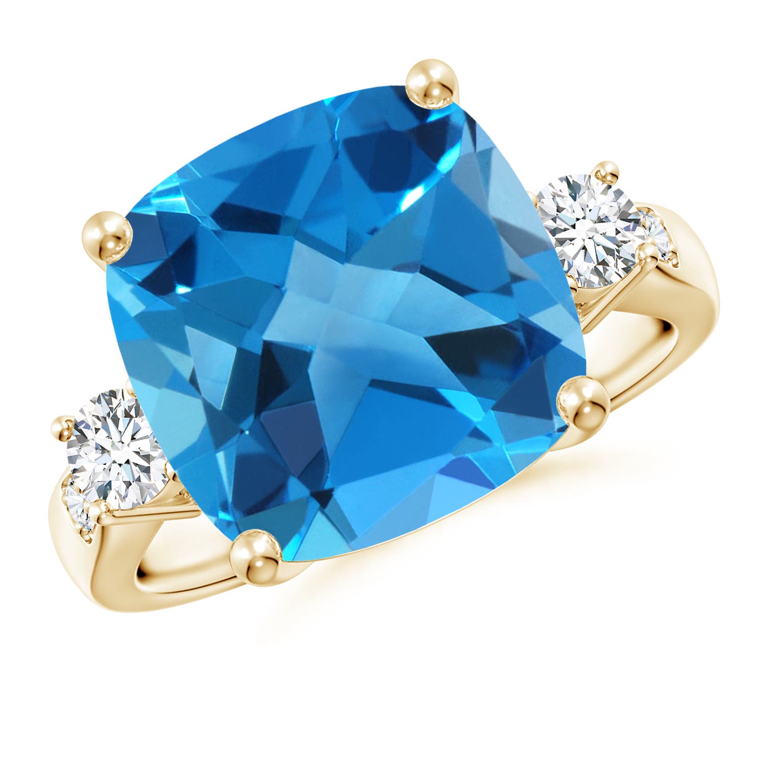 AAAA - Swiss Blue Topaz / 8.3 CT / 14 KT Yellow Gold