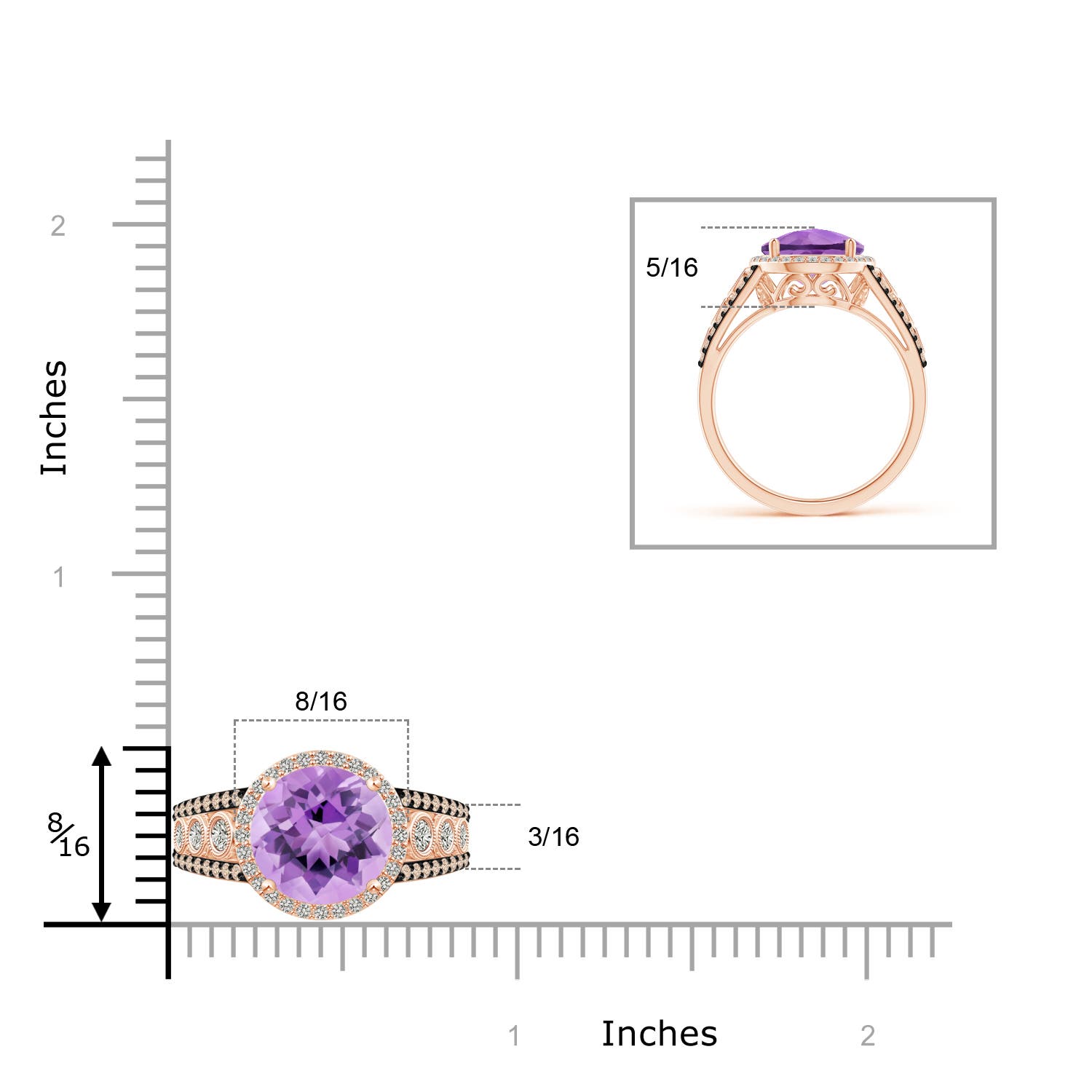 A - Amethyst / 4.42 CT / 14 KT Rose Gold