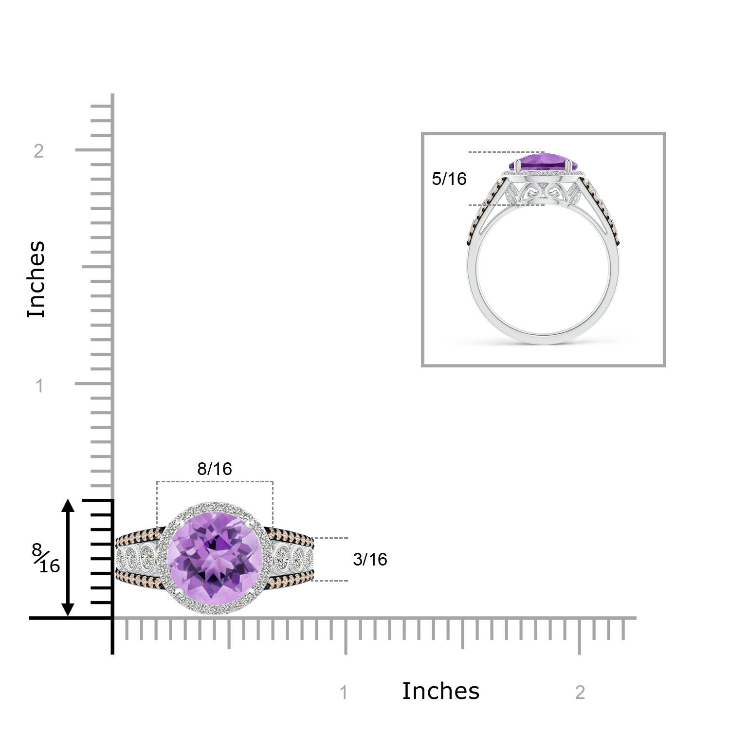 A - Amethyst / 4.42 CT / 14 KT White Gold