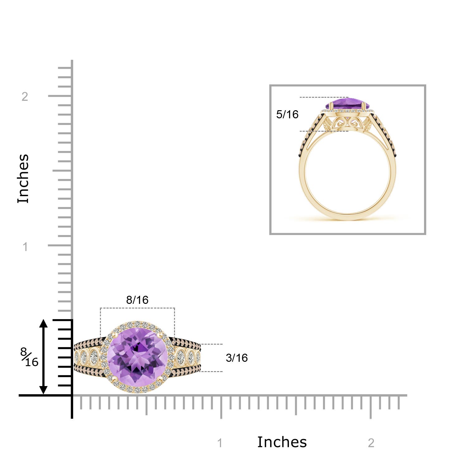 A - Amethyst / 4.42 CT / 14 KT Yellow Gold