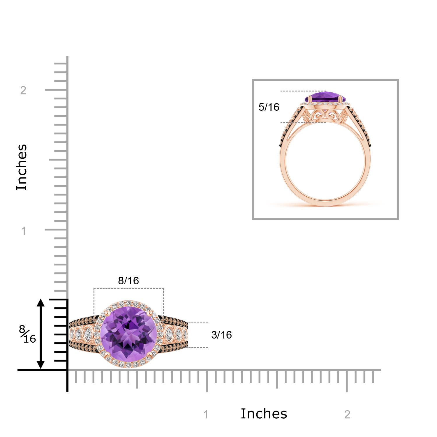 AA - Amethyst / 4.42 CT / 14 KT Rose Gold