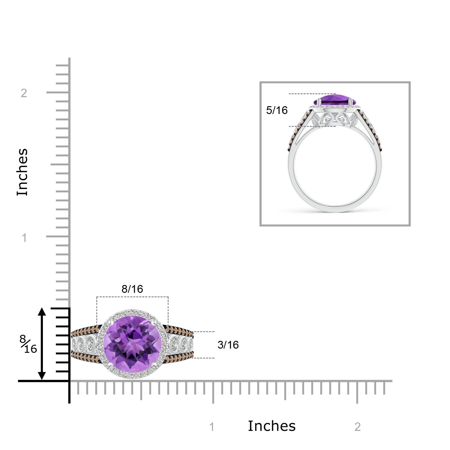 AA - Amethyst / 4.42 CT / 14 KT White Gold