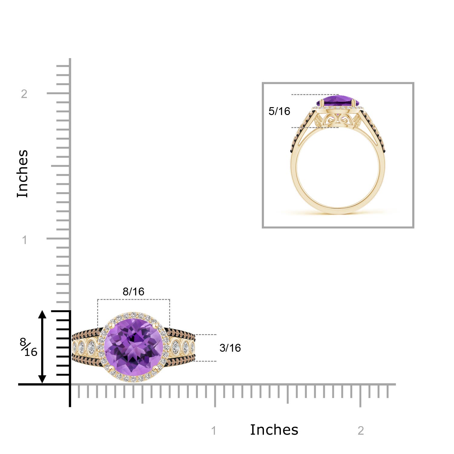 AA - Amethyst / 4.42 CT / 14 KT Yellow Gold