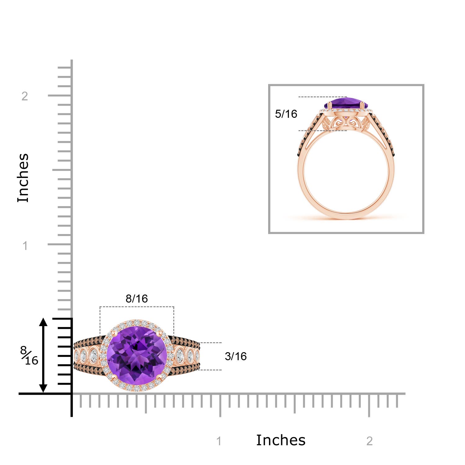 AAA - Amethyst / 4.42 CT / 14 KT Rose Gold