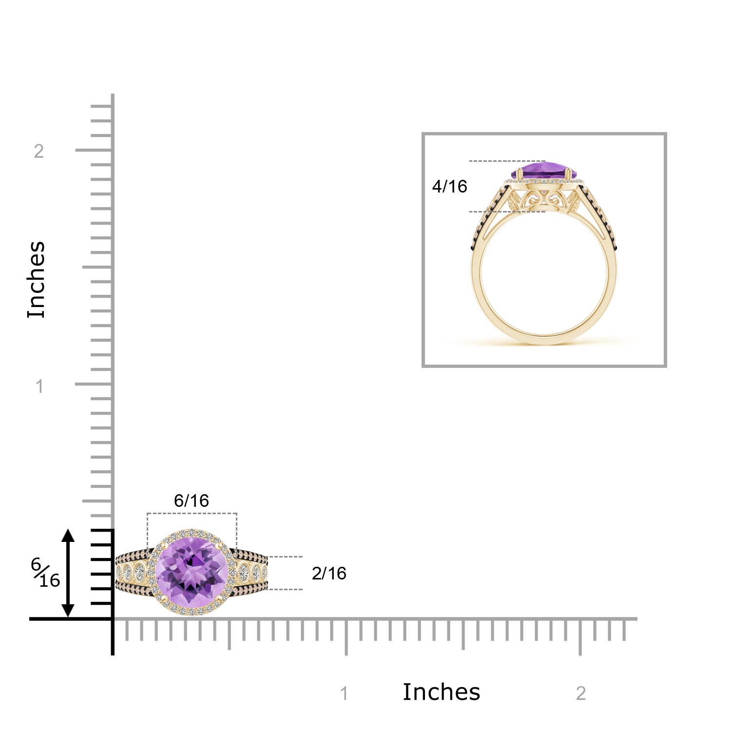 A - Amethyst / 2.11 CT / 14 KT Yellow Gold