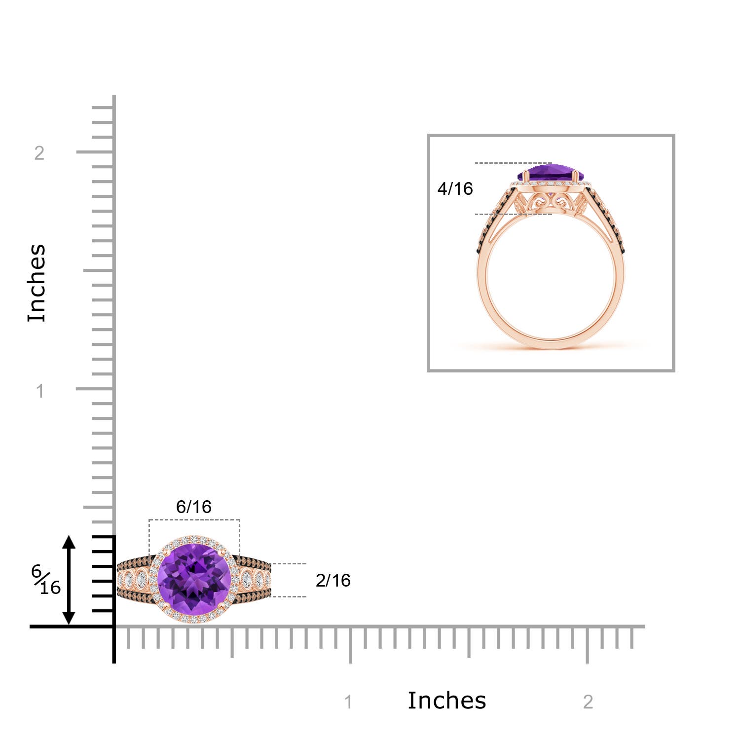 AAA - Amethyst / 2.11 CT / 14 KT Rose Gold