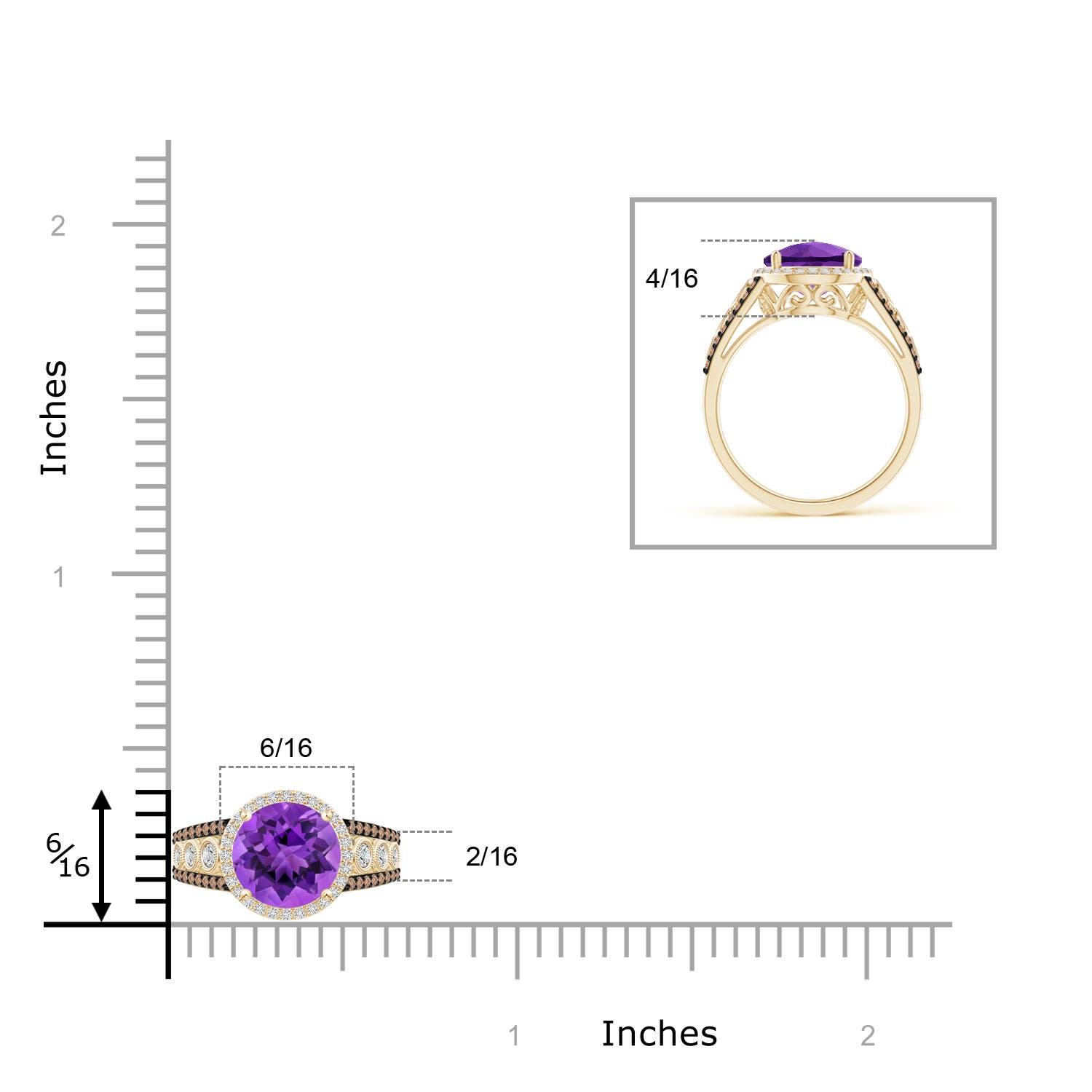 AAA - Amethyst / 2.11 CT / 14 KT Yellow Gold