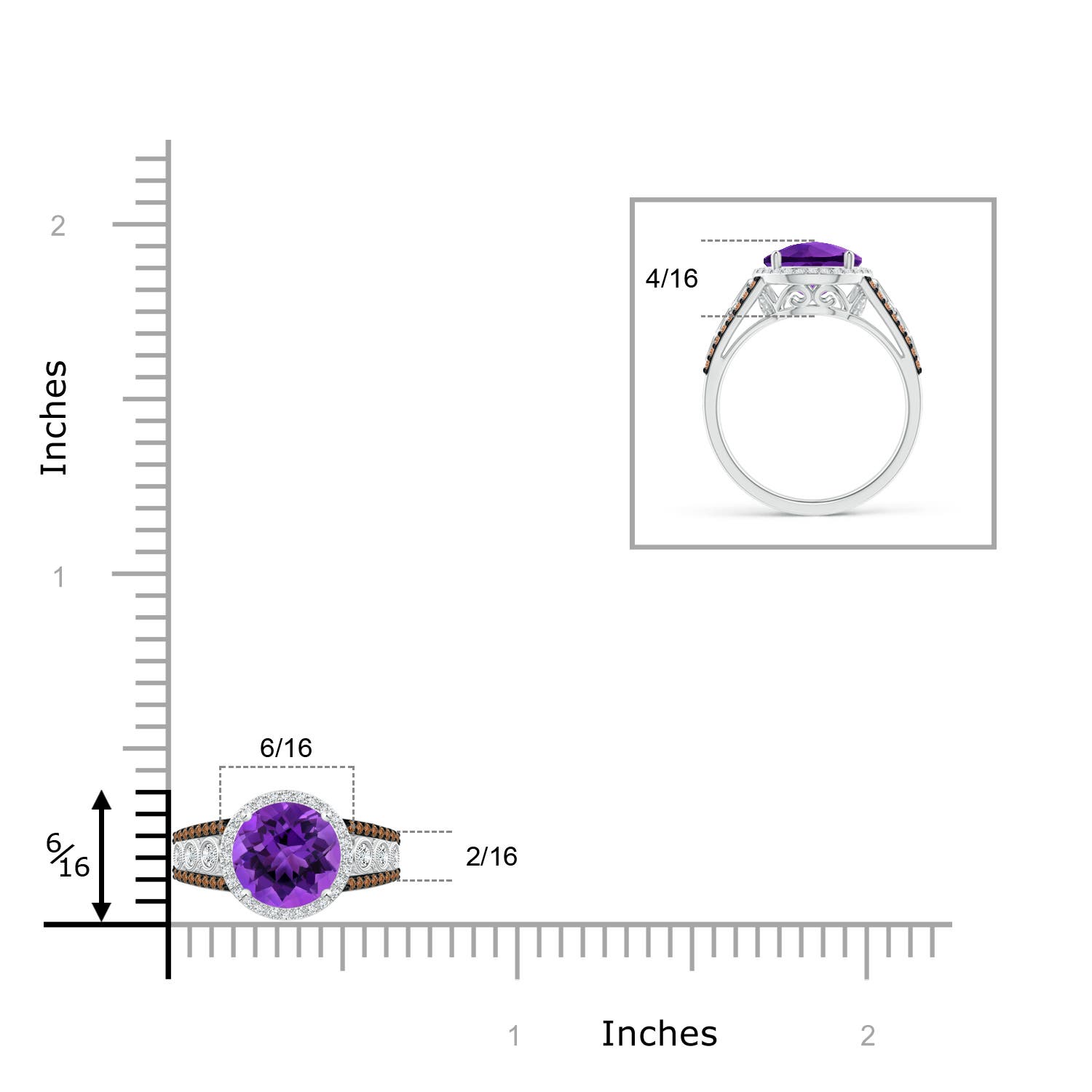 AAAA - Amethyst / 2.11 CT / 14 KT White Gold