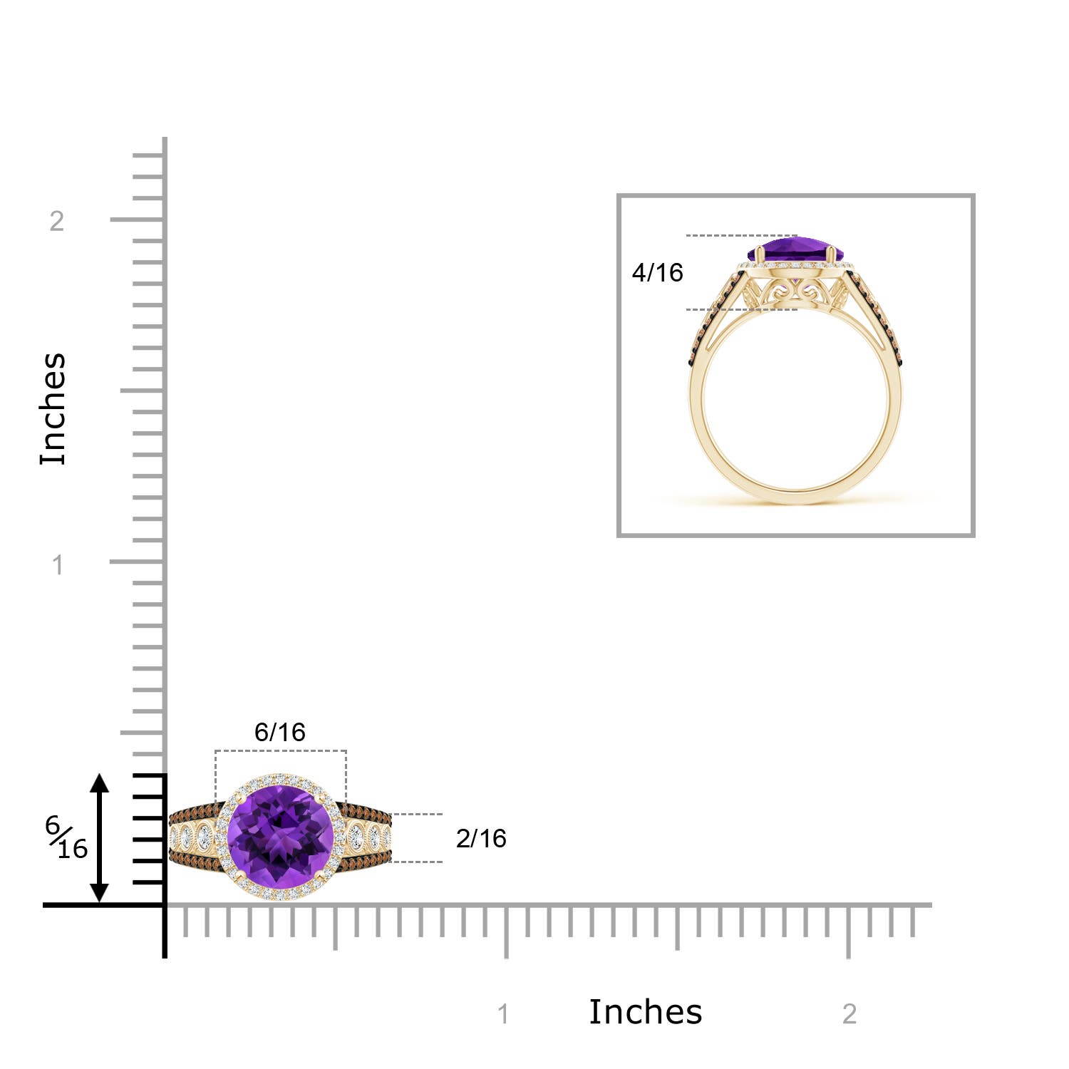 AAAA - Amethyst / 2.11 CT / 14 KT Yellow Gold