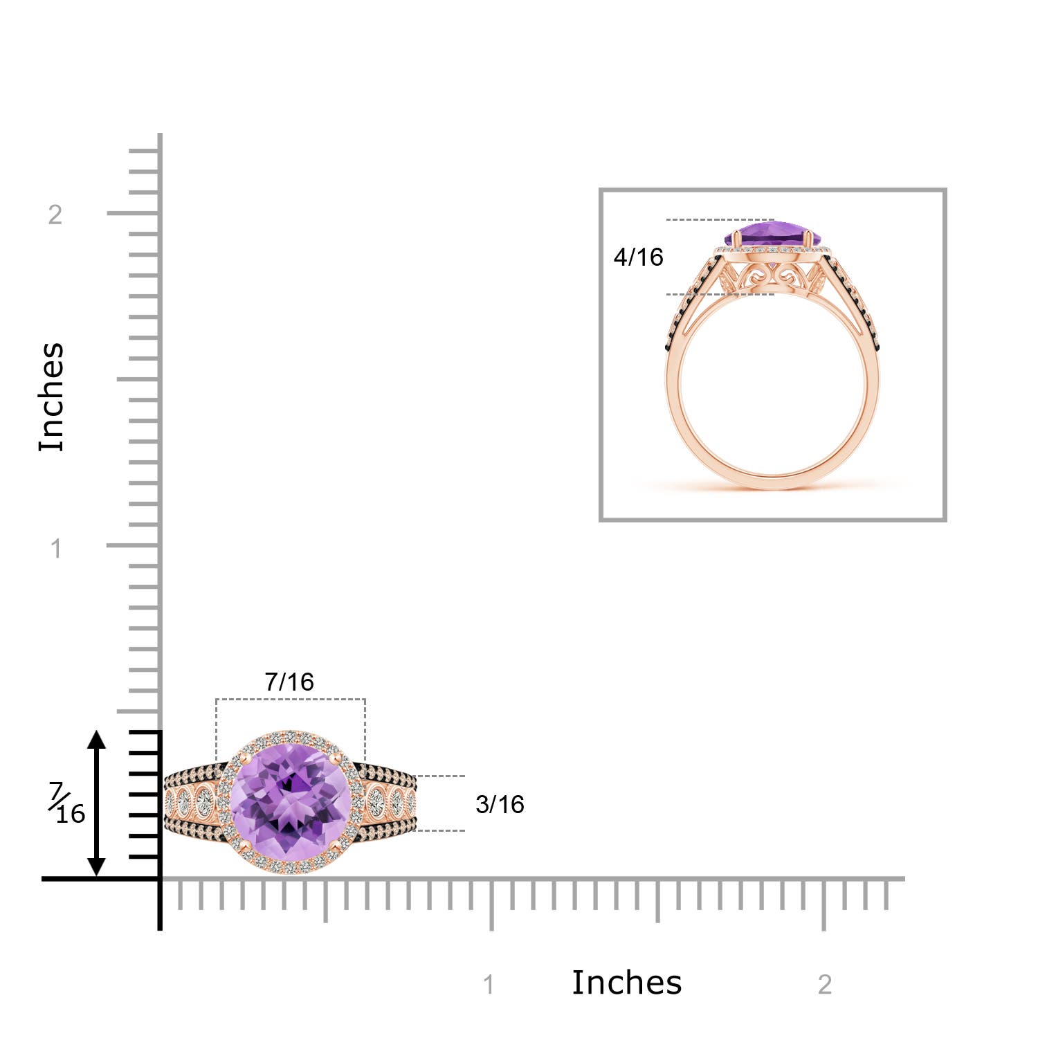 A - Amethyst / 2.64 CT / 14 KT Rose Gold