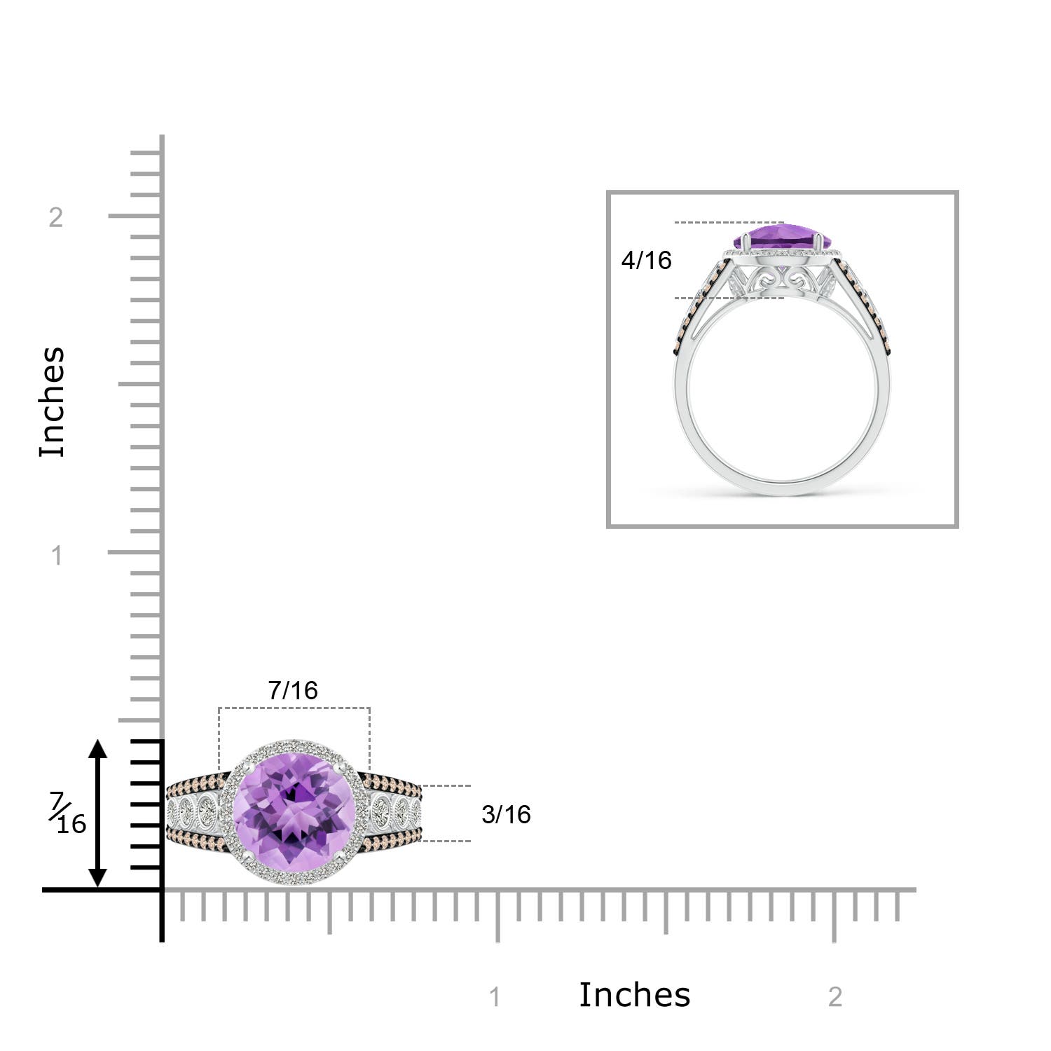 A - Amethyst / 2.64 CT / 14 KT White Gold