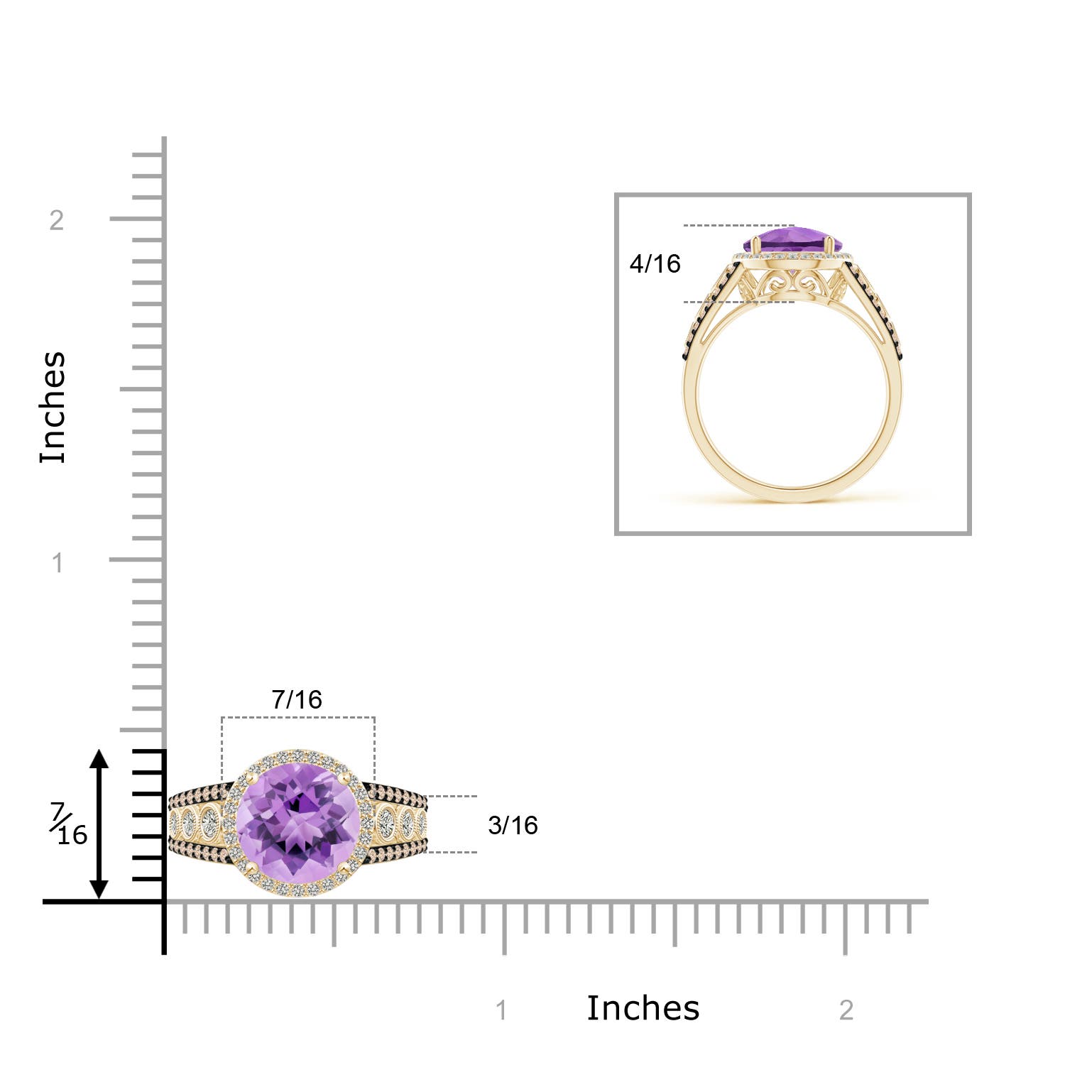 A - Amethyst / 2.64 CT / 14 KT Yellow Gold