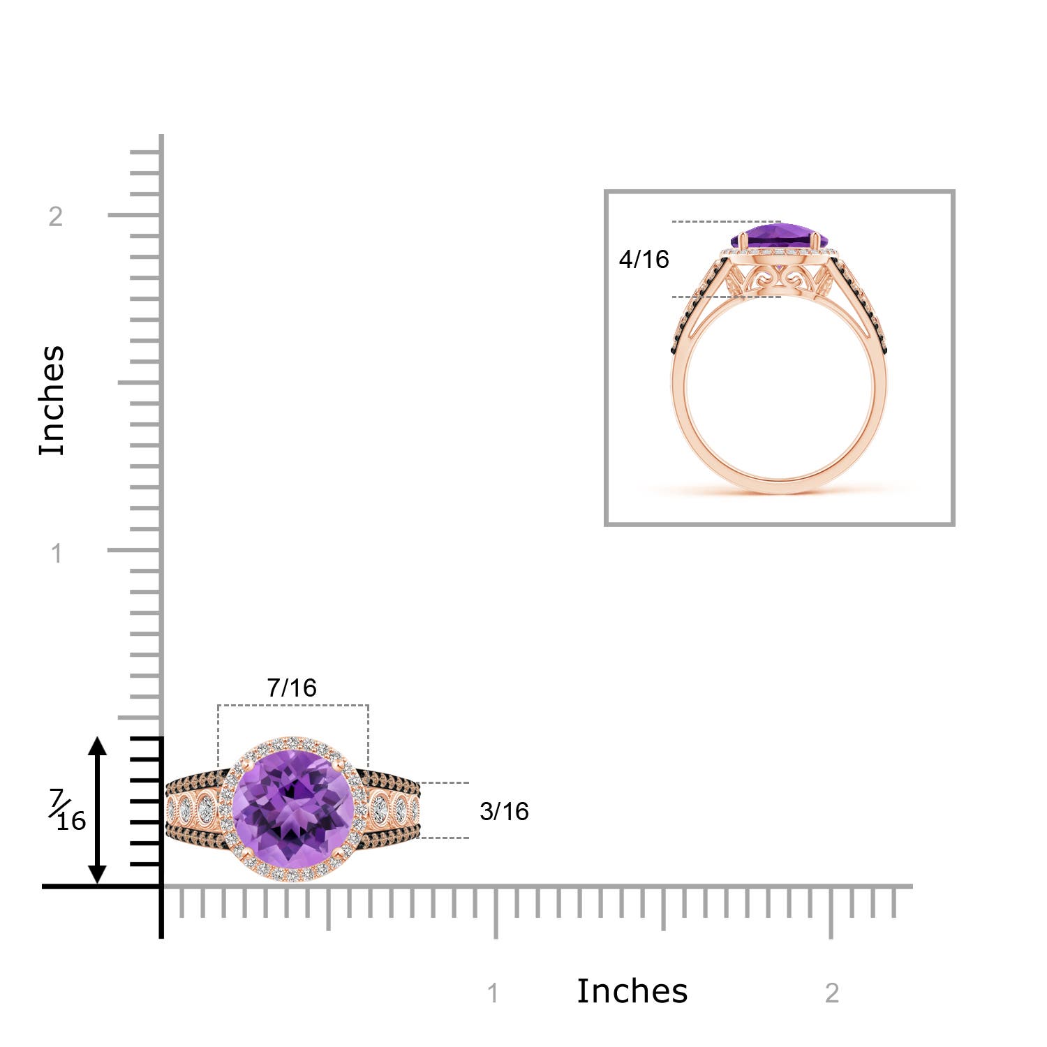 AA - Amethyst / 2.64 CT / 14 KT Rose Gold