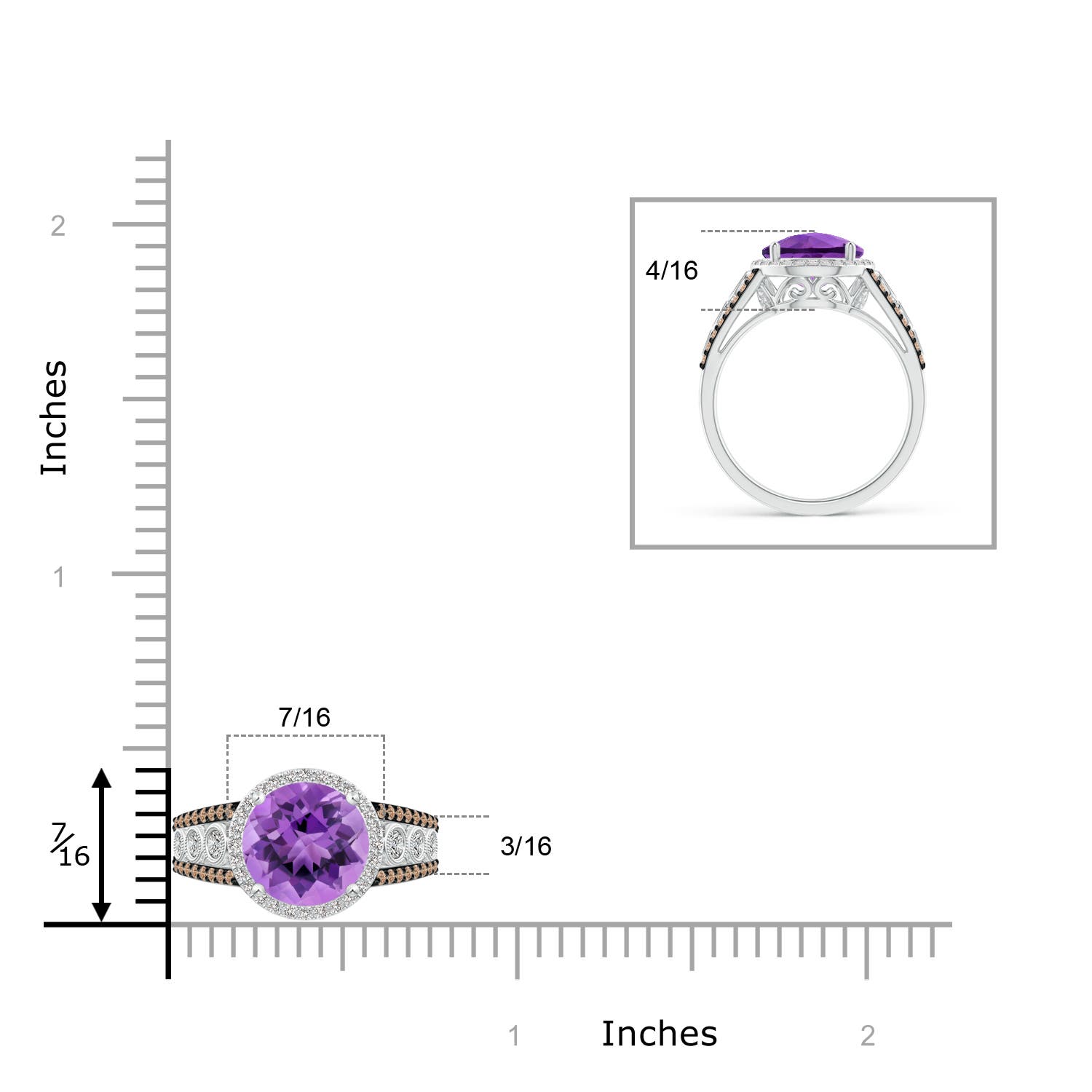 AA - Amethyst / 2.64 CT / 14 KT White Gold