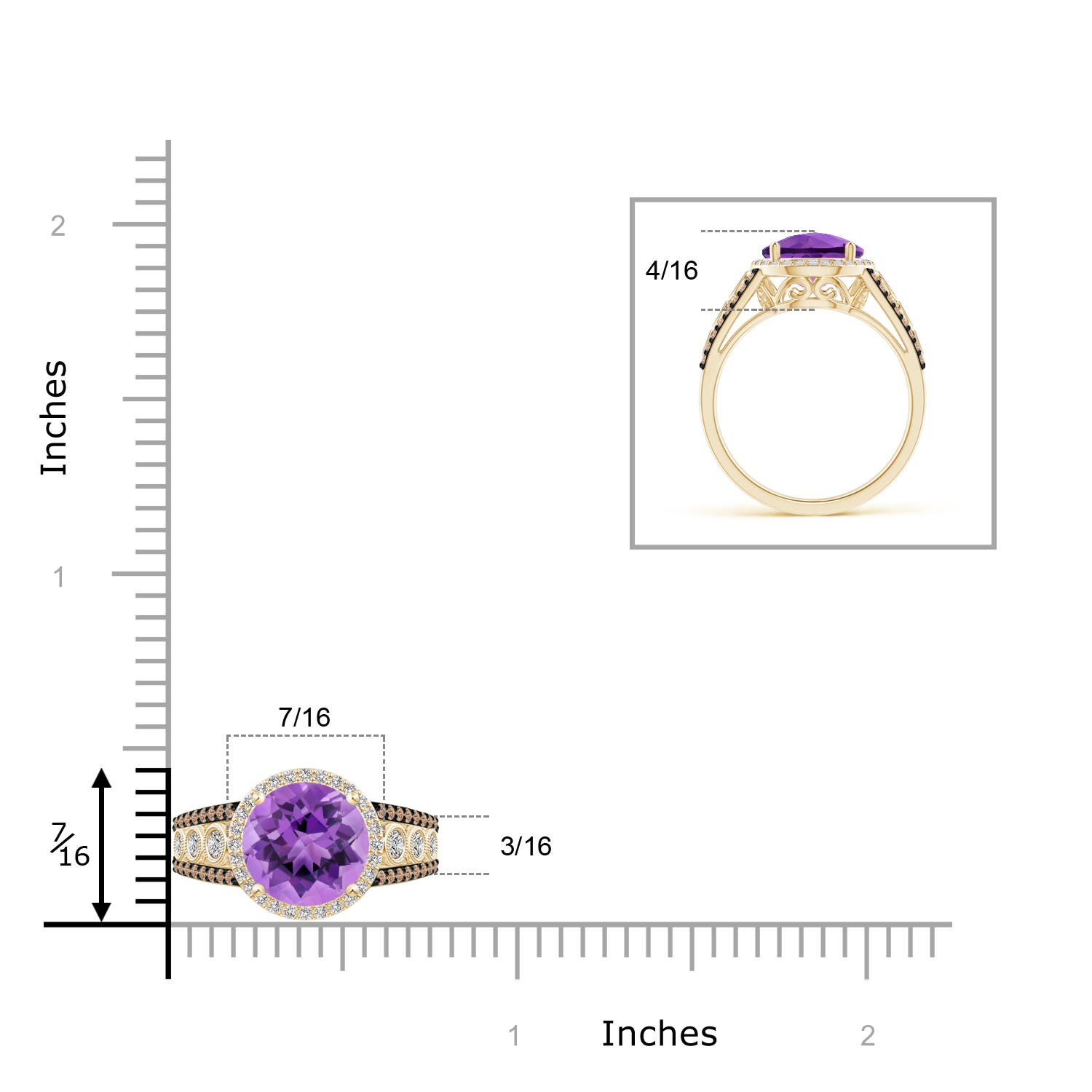 AA - Amethyst / 2.64 CT / 14 KT Yellow Gold