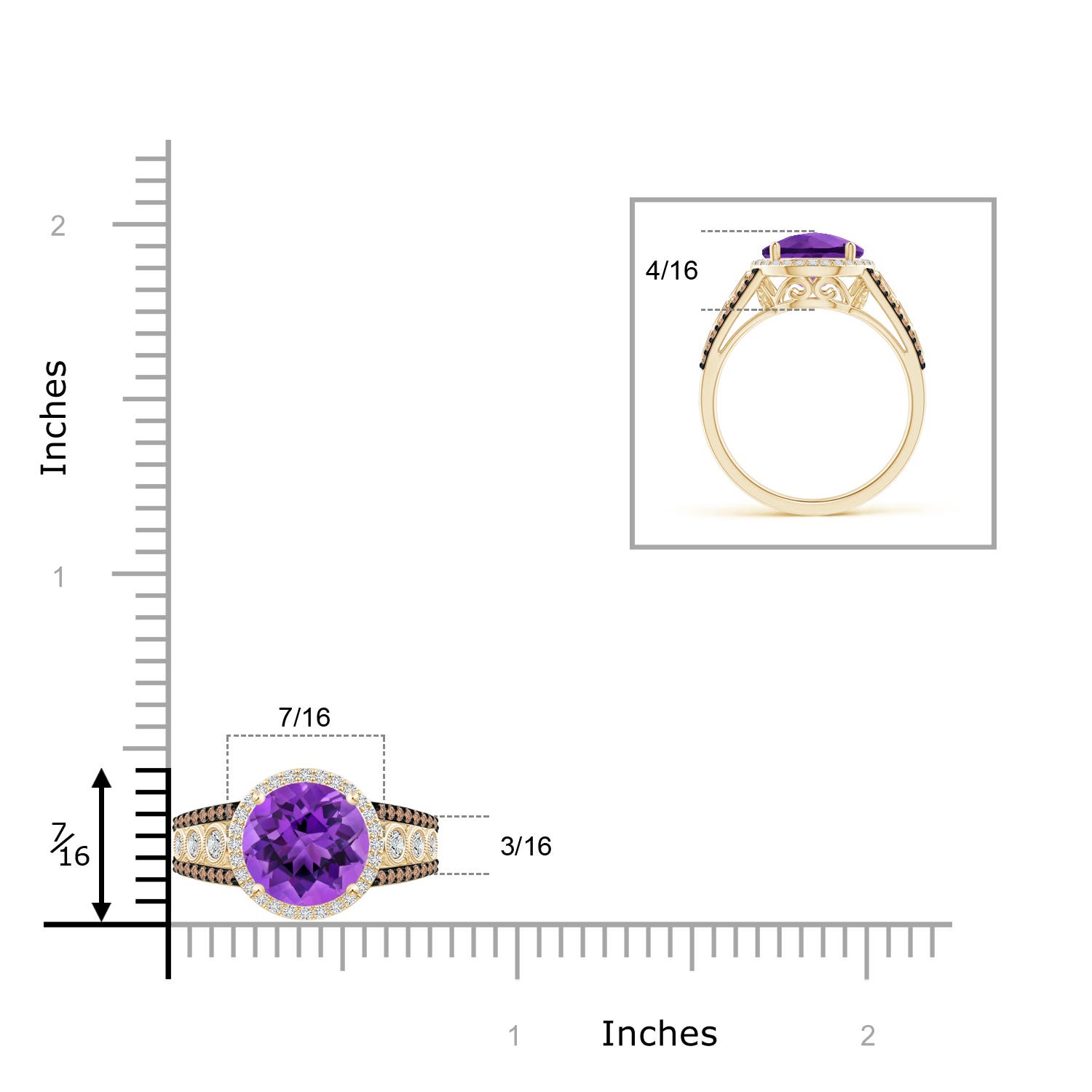 AAA - Amethyst / 2.64 CT / 14 KT Yellow Gold