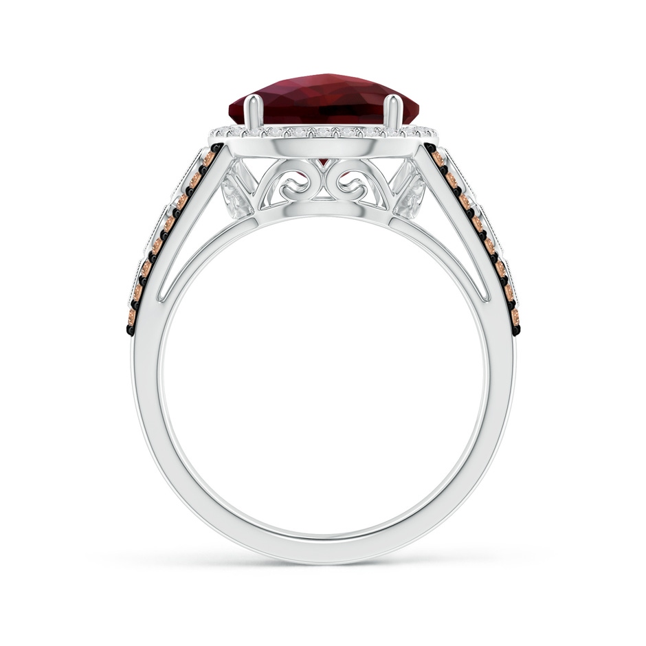10mm AAA Round Garnet Halo Regal Ring with Diamond Accents in White Gold side-1