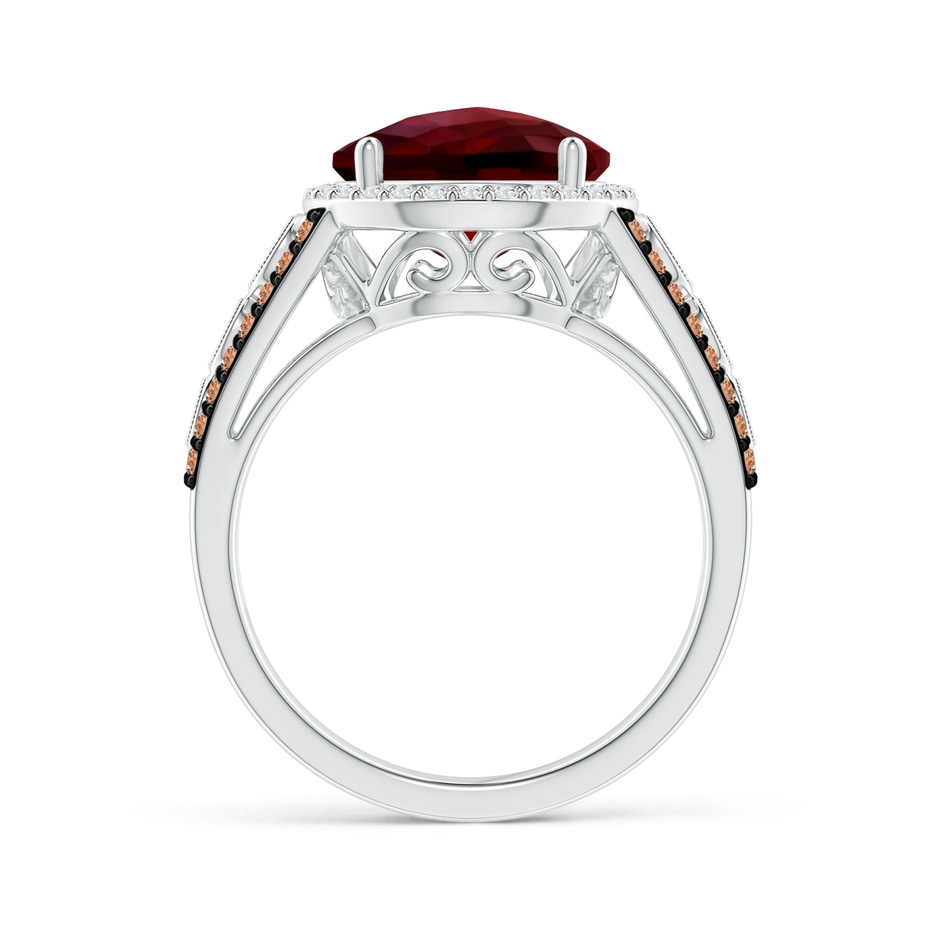 10mm AAAA Round Garnet Halo Regal Ring with Diamond Accents in White Gold side-1