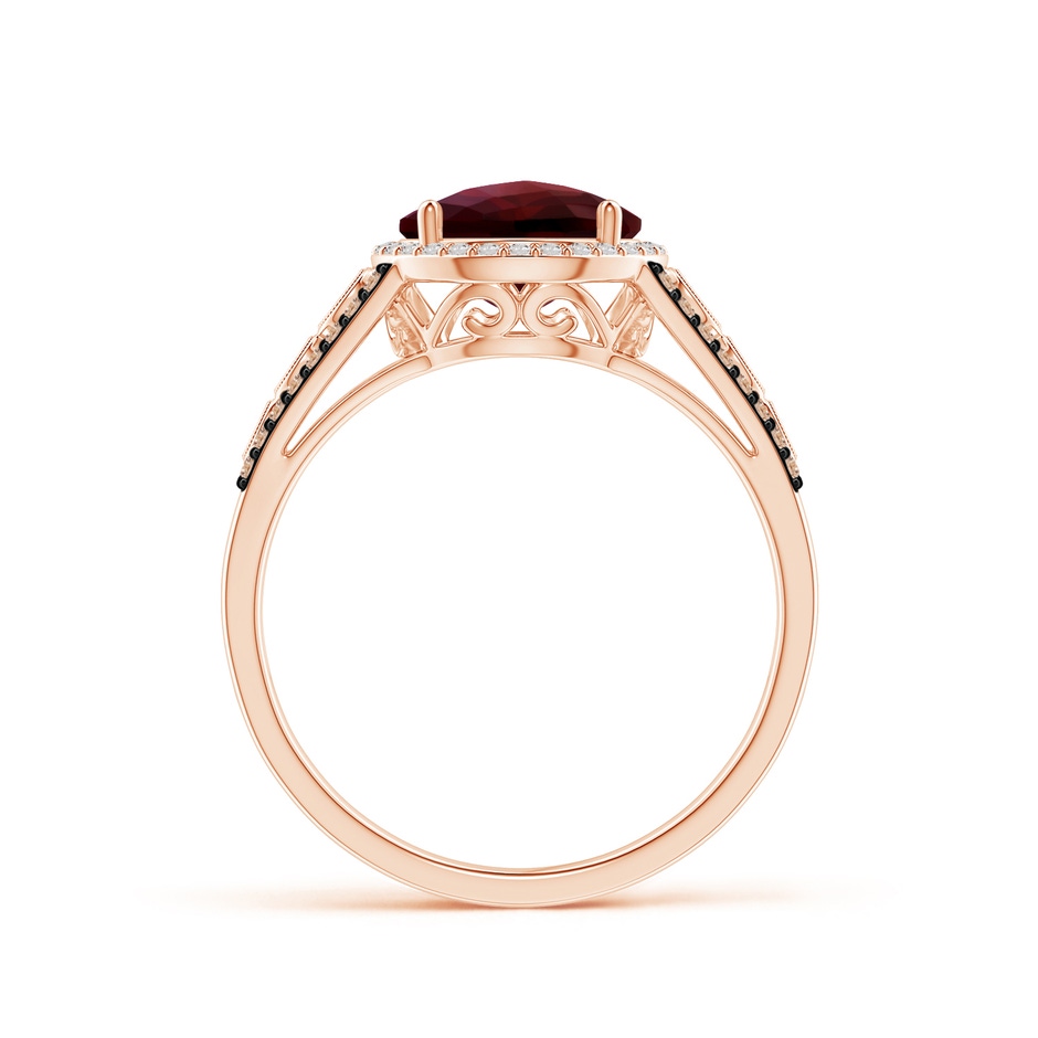 8mm AA Round Garnet Halo Regal Ring with Diamond Accents in Rose Gold side-1