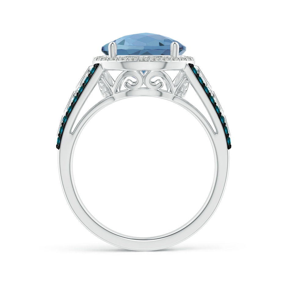 10mm A Round London Blue Topaz Halo Regal Ring with Diamond Accents in White Gold product image