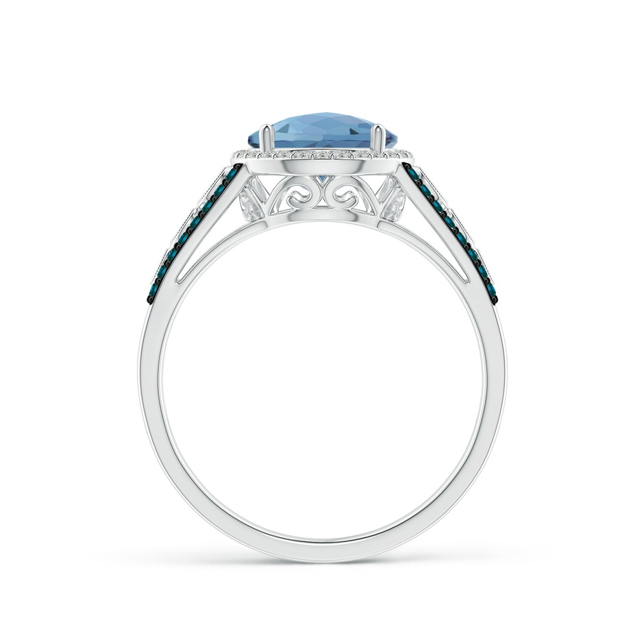 8mm A Round London Blue Topaz Halo Regal Ring with Diamond Accents in White Gold product image