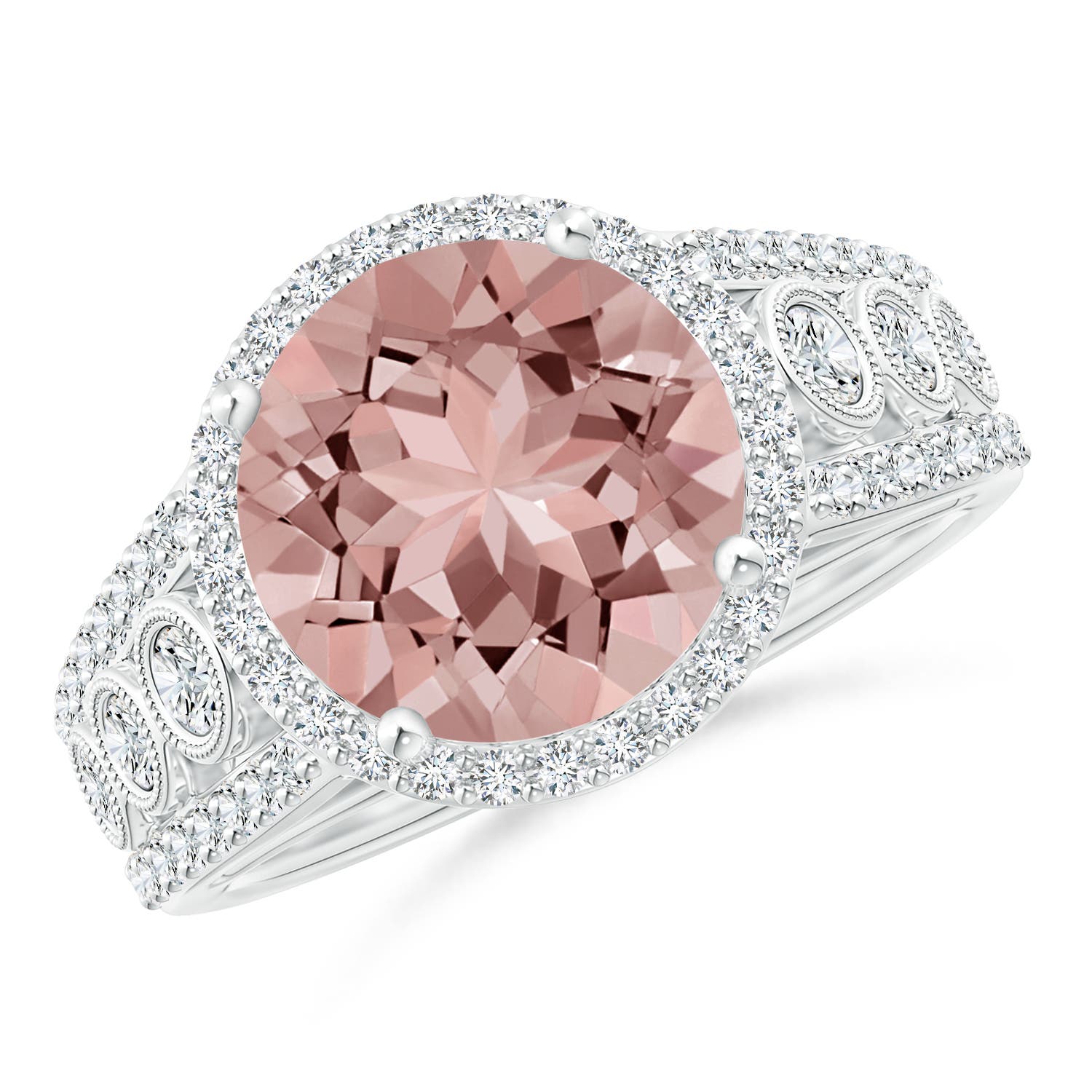 AAAA - Morganite / 5.97 CT / 14 KT White Gold