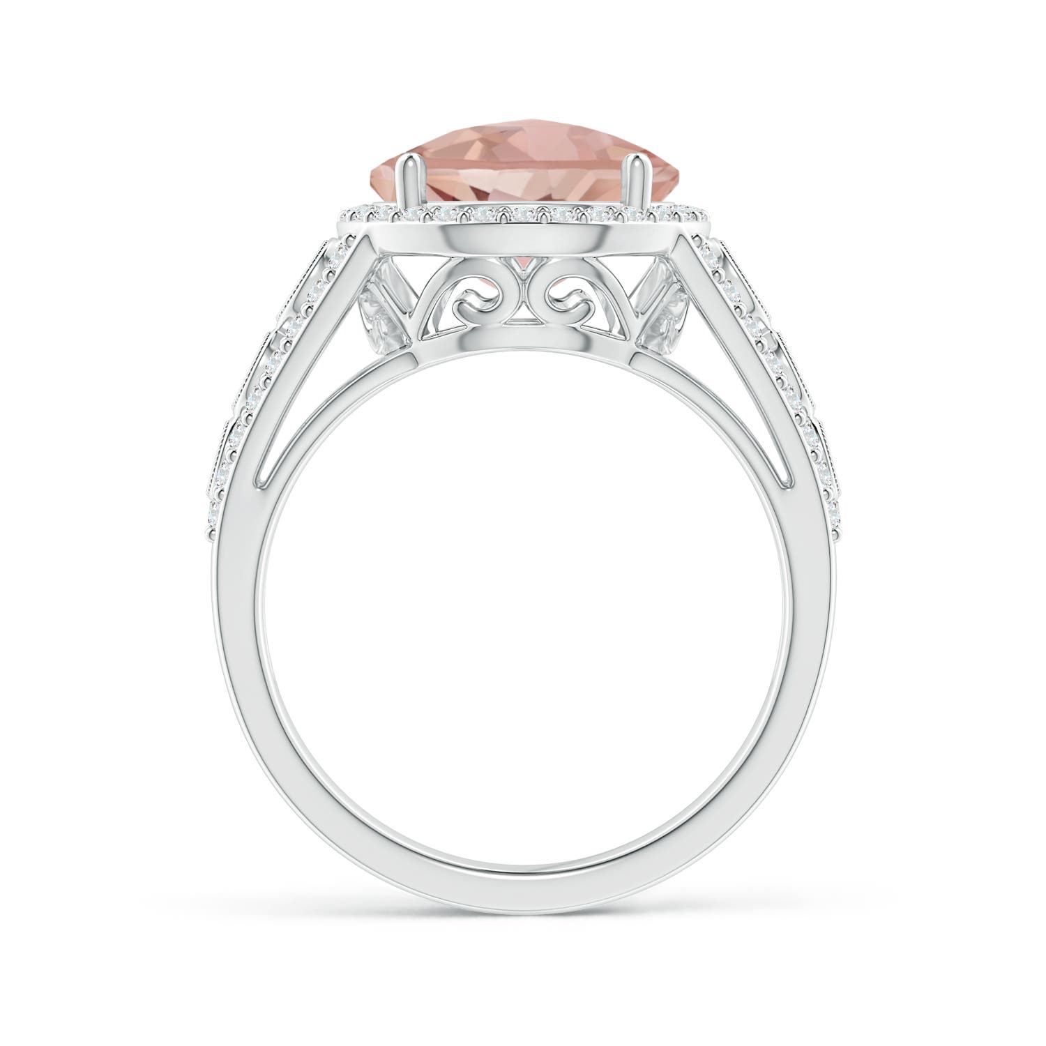 AAAA - Morganite / 5.97 CT / 14 KT White Gold