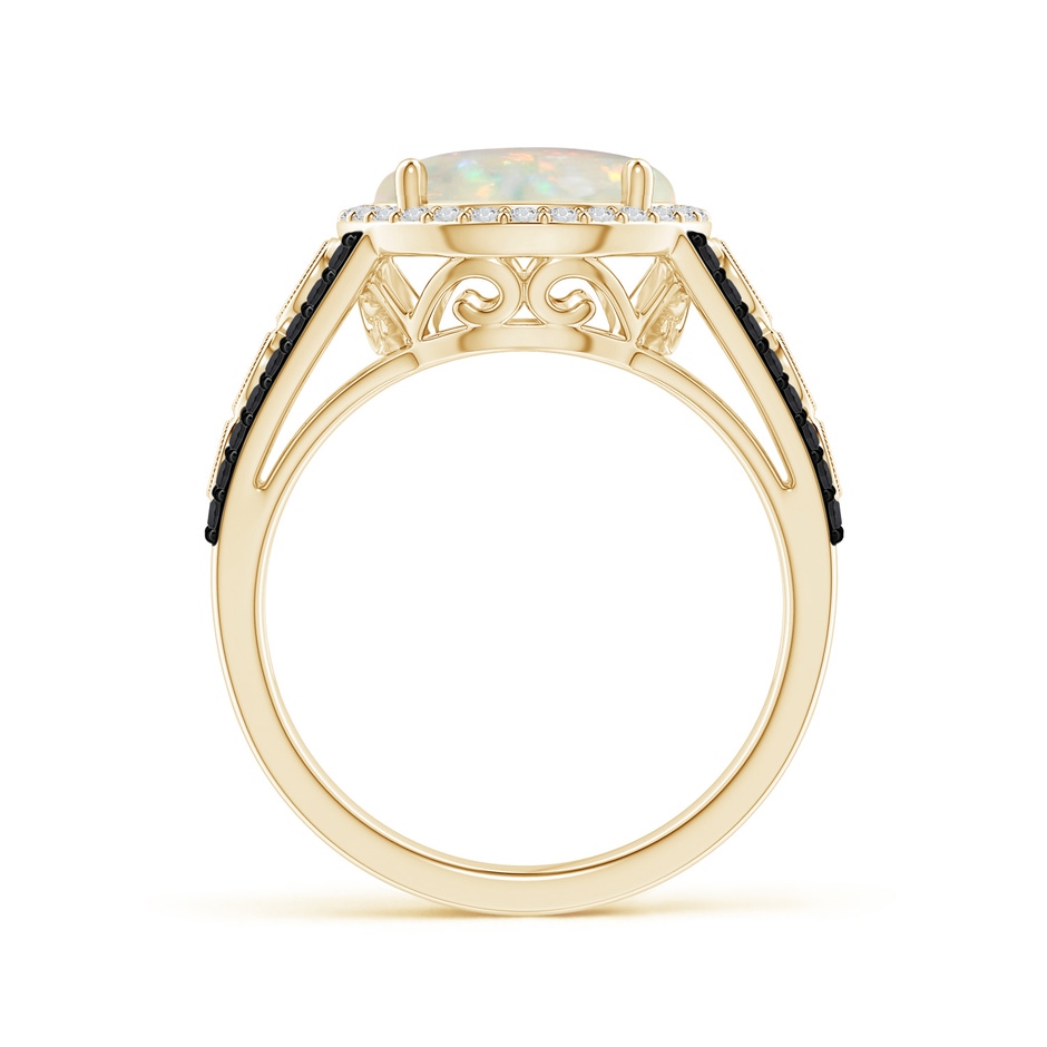 10mm AAA Round Opal Halo Regal Ring with Diamond Accents in Yellow Gold product image