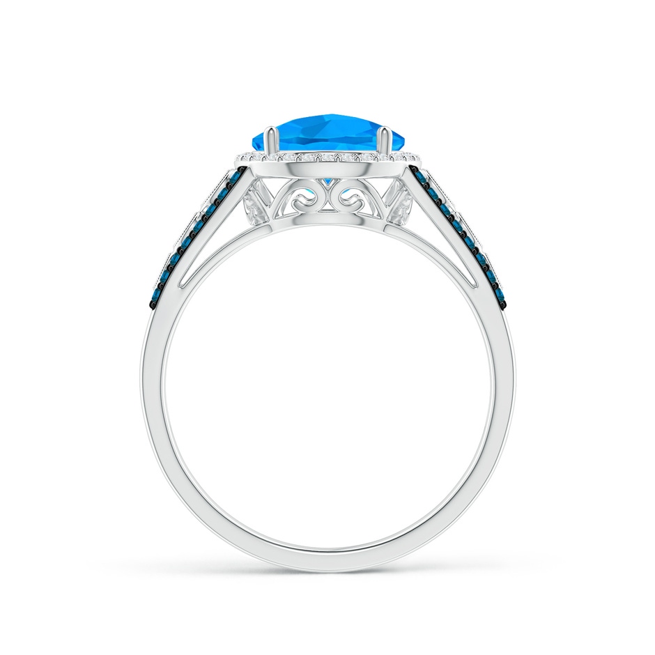 8mm AAAA Round Swiss Blue Topaz Halo Regal Ring with Diamond Accents in White Gold side-1