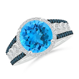 Round AAA Swiss Blue Topaz