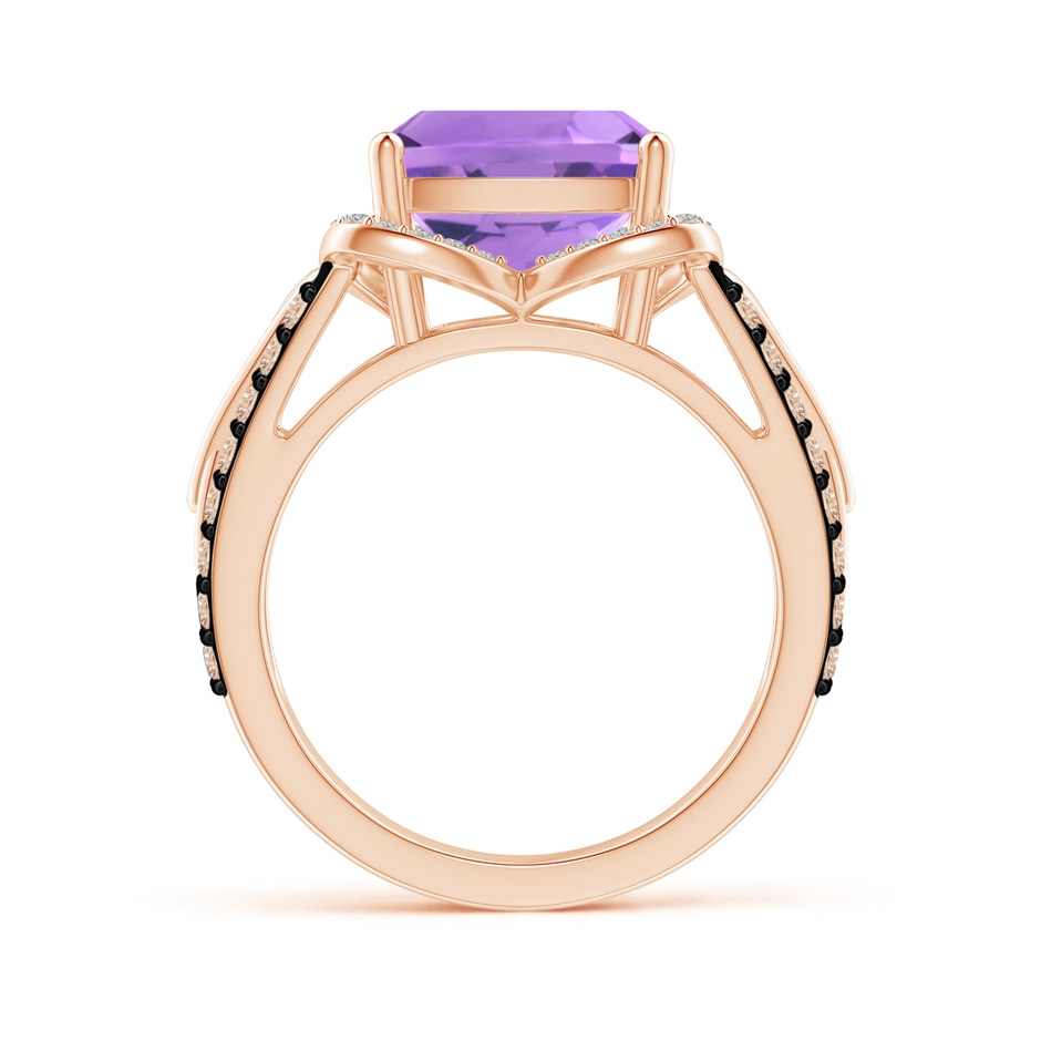 10mm A Cushion Amethyst Celtic Knot Cocktail Ring in Rose Gold side-1