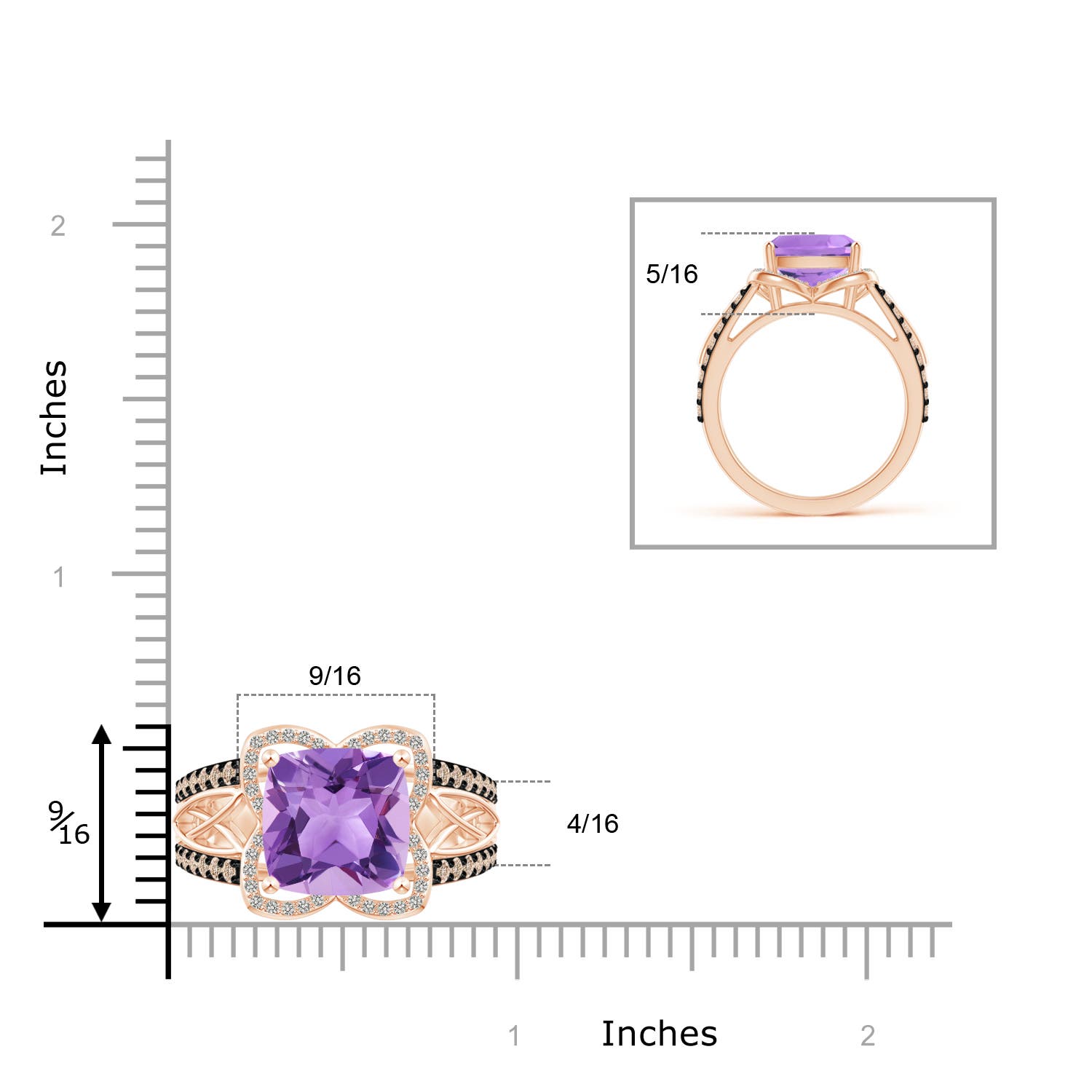 A - Amethyst / 4.41 CT / 14 KT Rose Gold