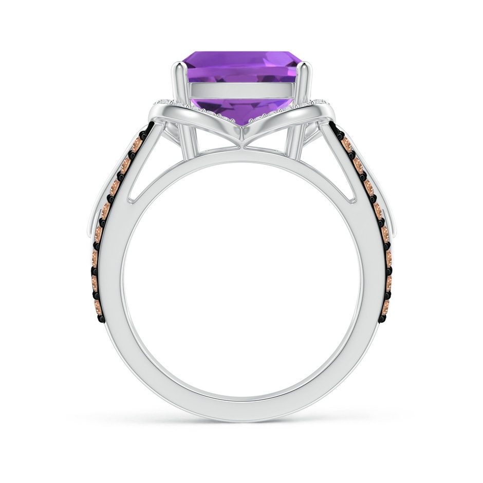 10mm AAA Cushion Amethyst Celtic Knot Cocktail Ring in White Gold side-1