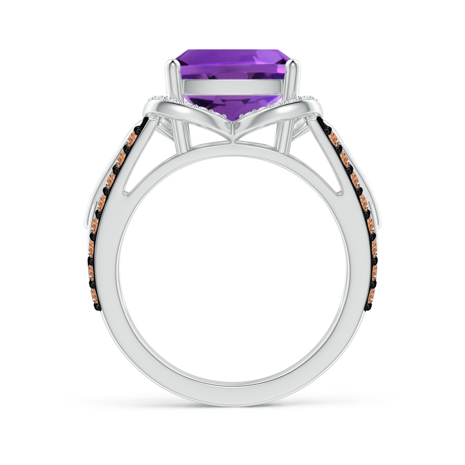 10mm AAAA Cushion Amethyst Celtic Knot Cocktail Ring in White Gold side-1