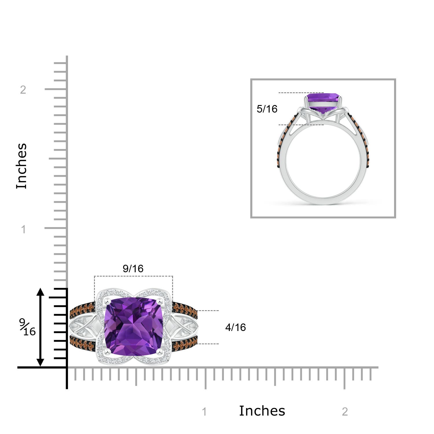 AAAA - Amethyst / 4.41 CT / 14 KT White Gold