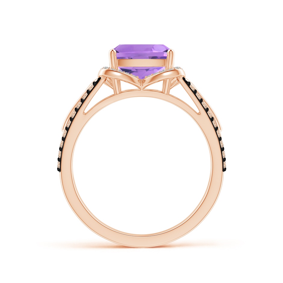 8mm A Cushion Amethyst Celtic Knot Cocktail Ring in Rose Gold side-1