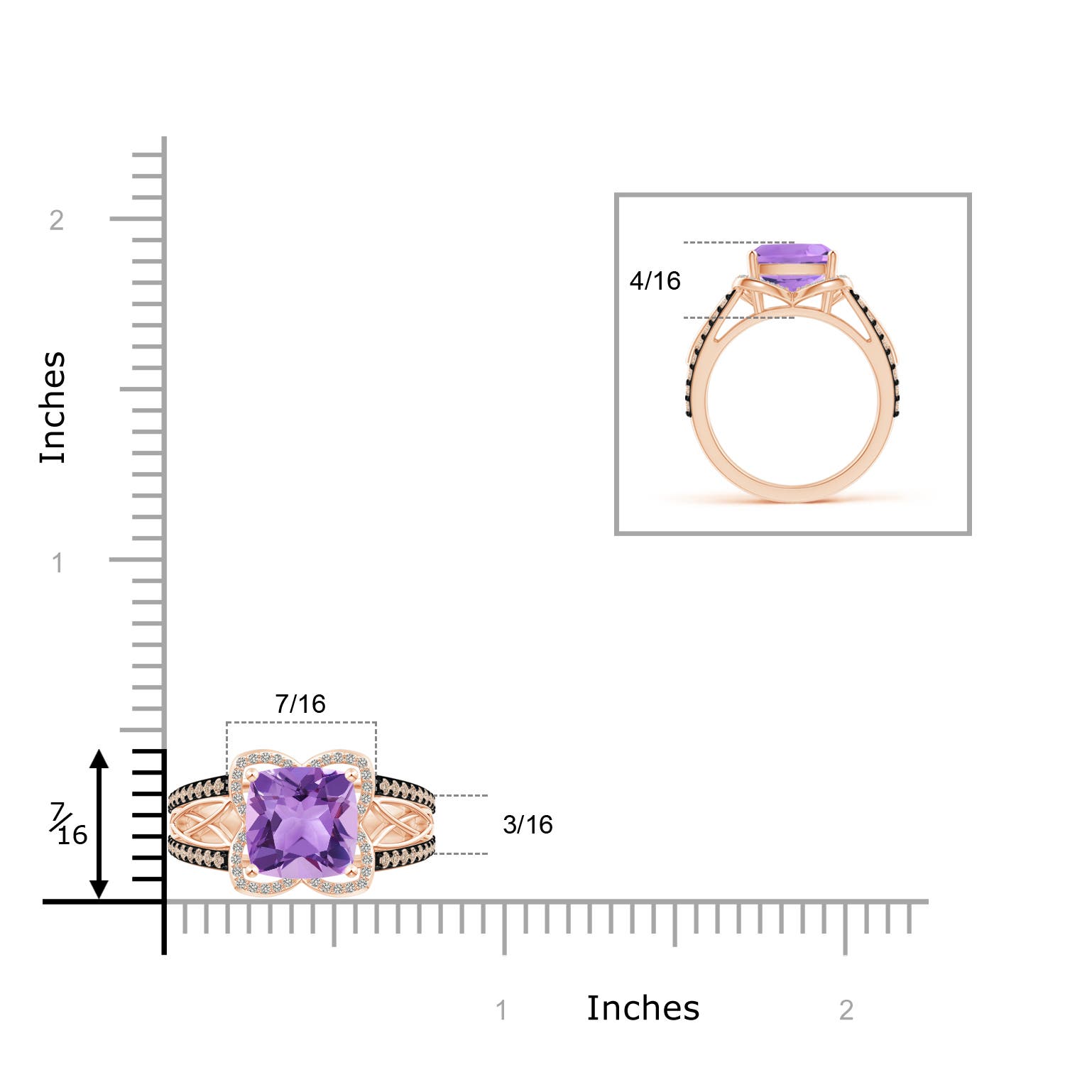 A - Amethyst / 2.6 CT / 14 KT Rose Gold