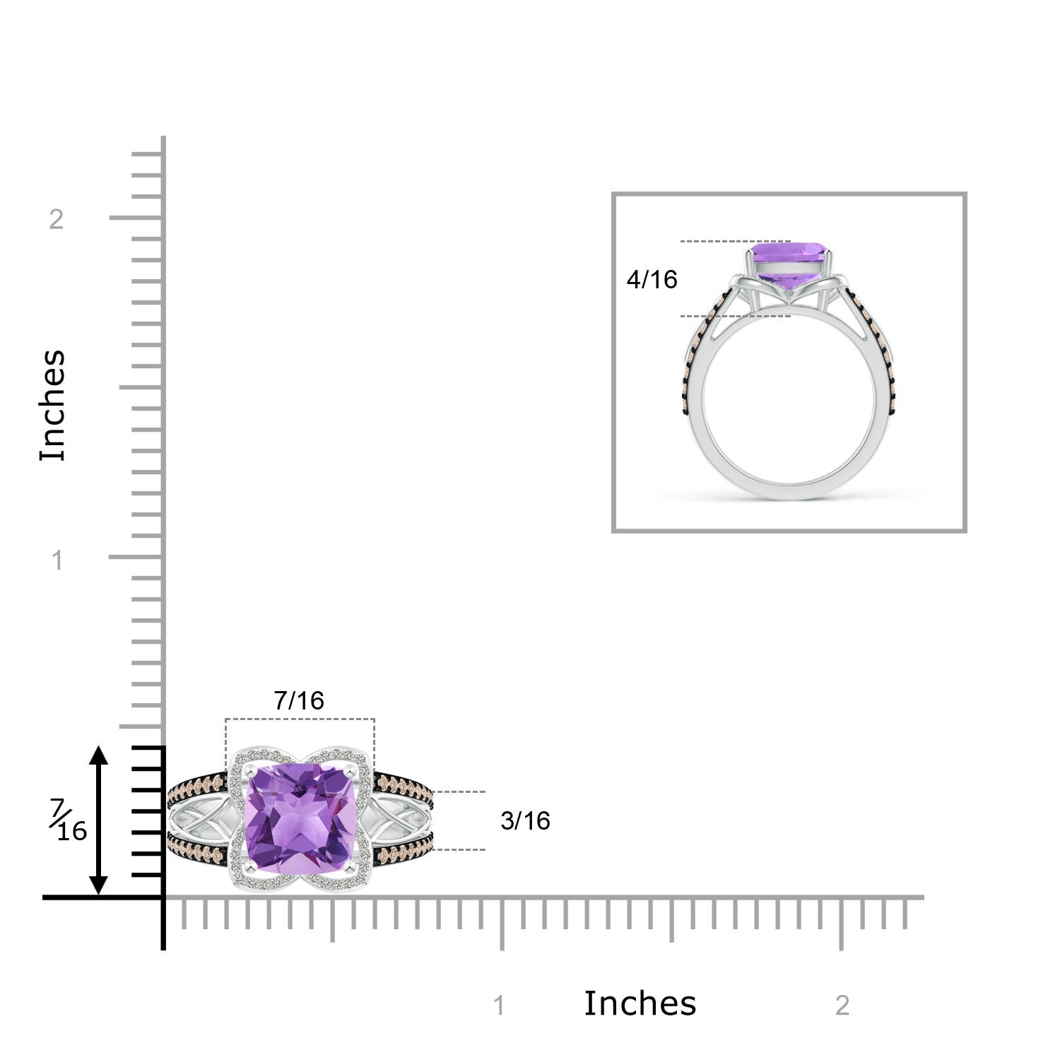 A - Amethyst / 2.6 CT / 14 KT White Gold