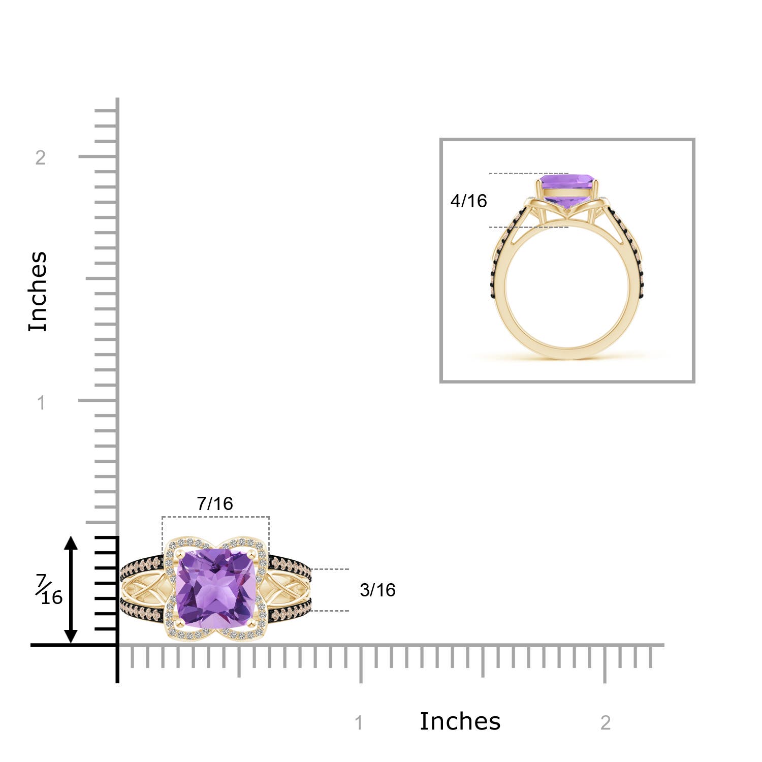 A - Amethyst / 2.6 CT / 14 KT Yellow Gold