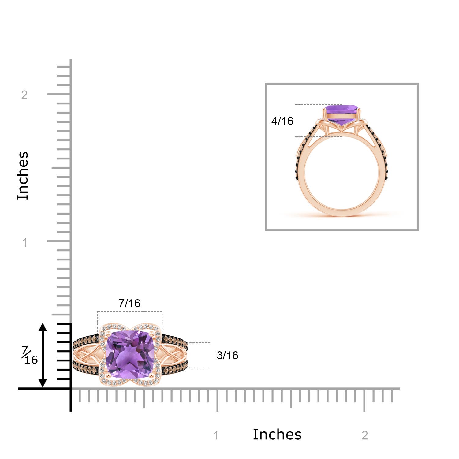 AA - Amethyst / 2.6 CT / 14 KT Rose Gold